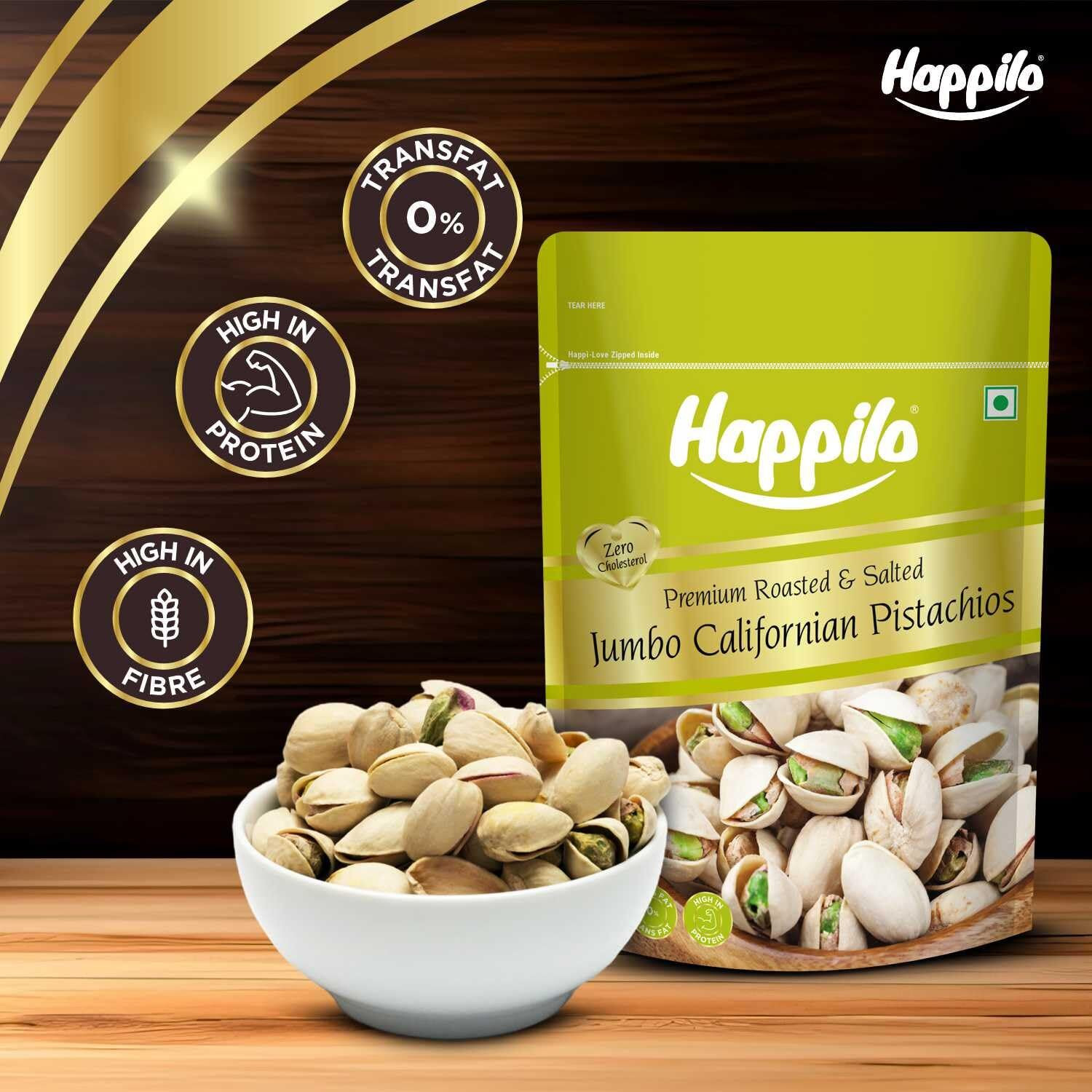 Image of Happilo Premium Californian Roasted & Salted Pistachios 500g Pistachios