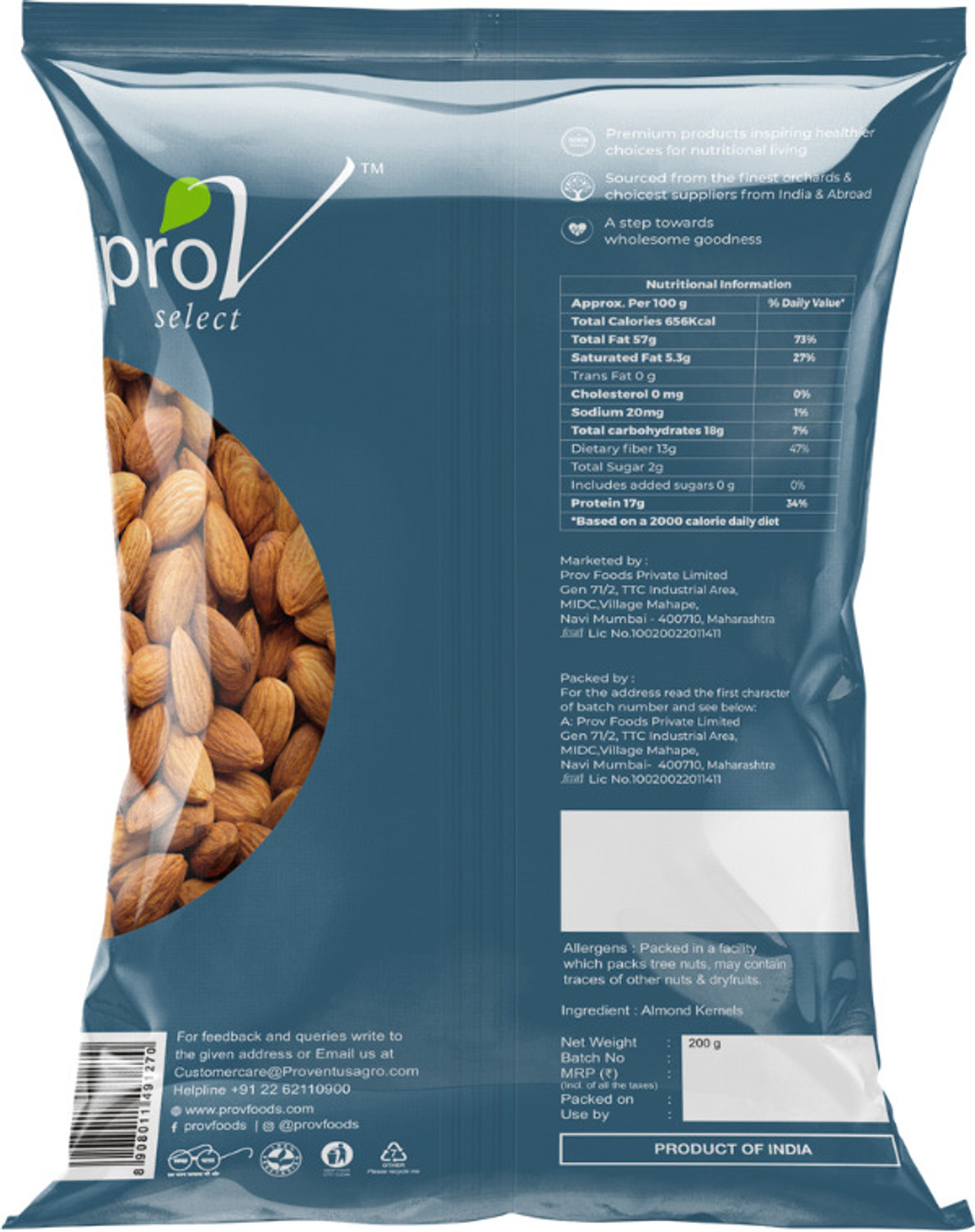 Image of ProV Select Almond (Combo Pack, 2*200 g) (400 g) Almonds