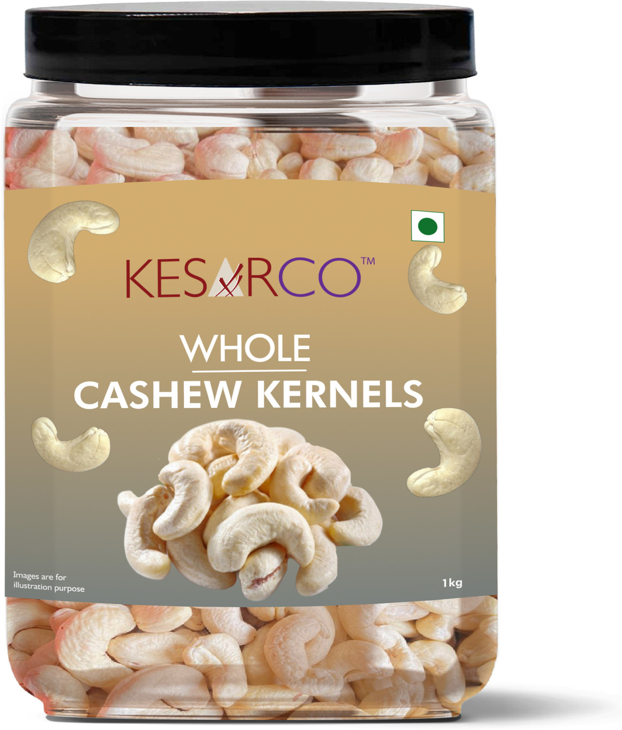 Image of KESARCO Premium Cashew Nuts 1kg | Whole Kaju | Crunchy & Fresh Dry Fruits | Cashews