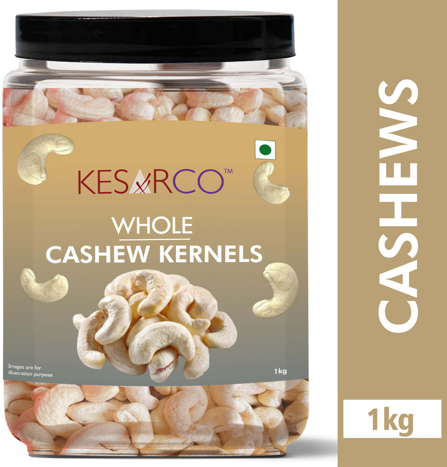 Image of KESARCO Premium Cashew Nuts 1kg | Whole Kaju | Crunchy & Fresh Dry Fruits | Cashews