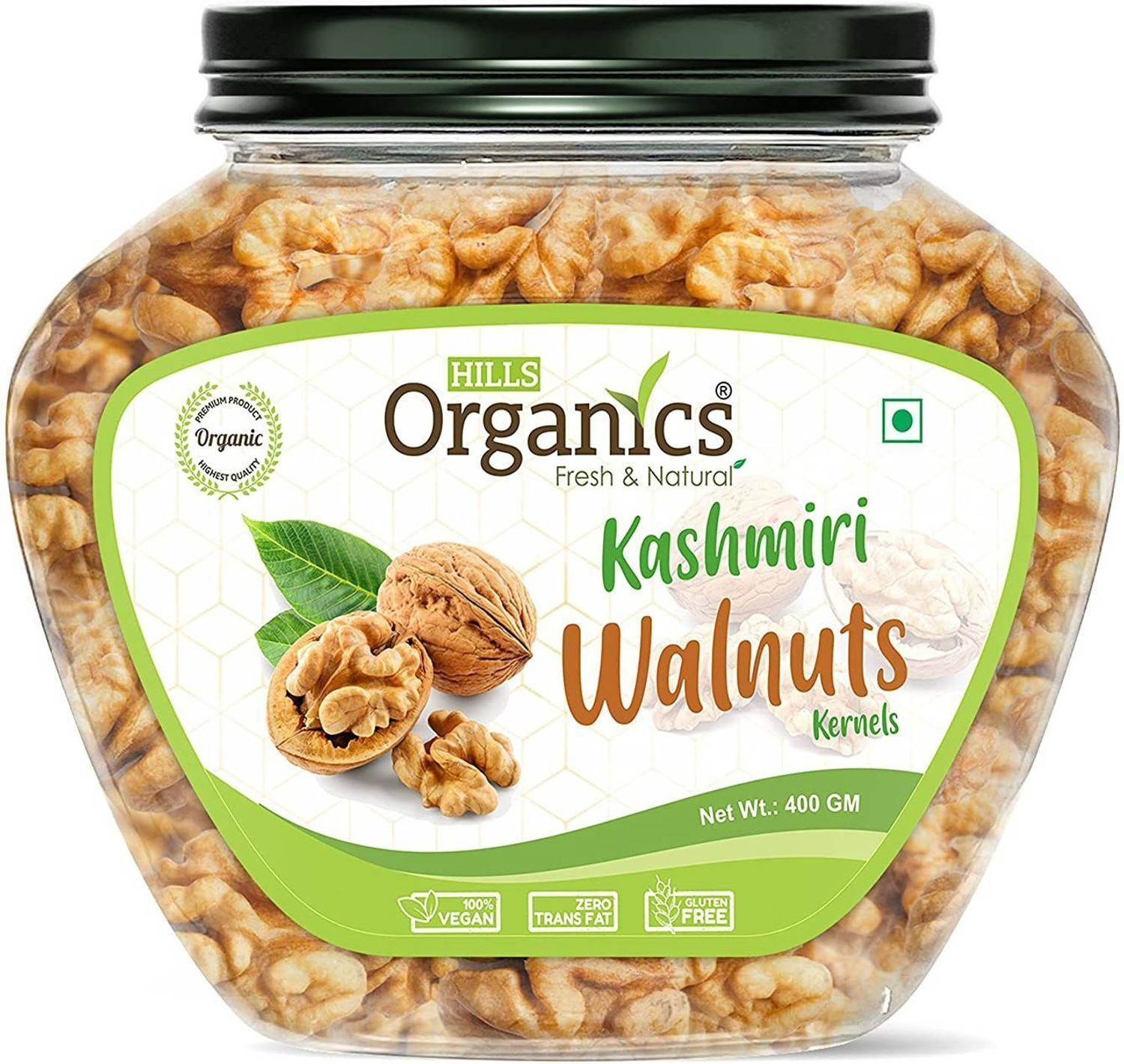 Image of Hills Organics Dry Fruits,100% Fresh & Natural, Premium Kashmiri Walnuts Kernls, Akhrot Giri Walnuts
