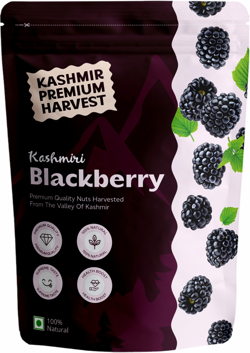 Image of Kashmir Premium Harvest - Grade 1, Handpicked, Juicy & Antioxidant-Rich Blackberry