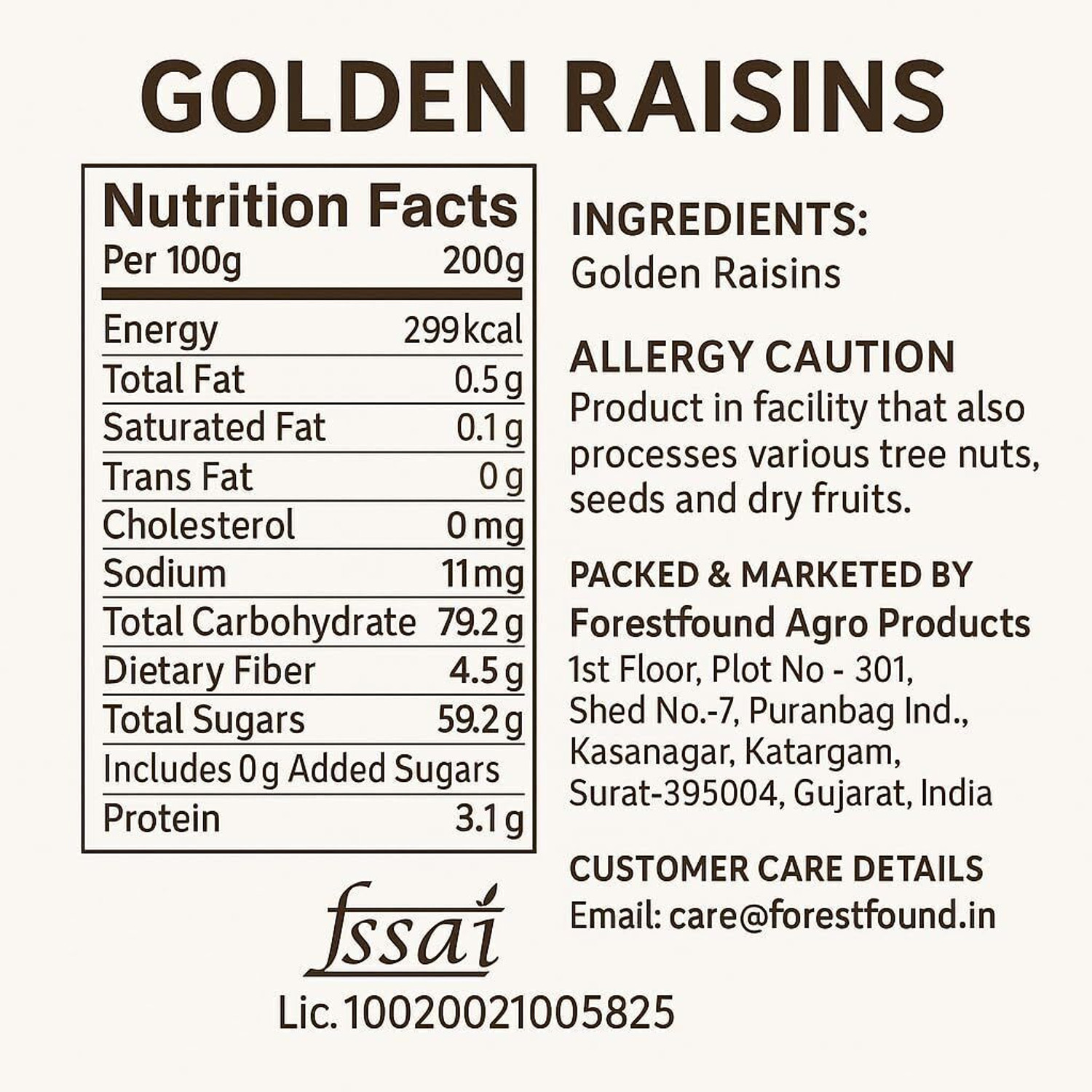 Image of FOREST FOUND Greek Seedless Golden Raisins 900 Gram Raisins