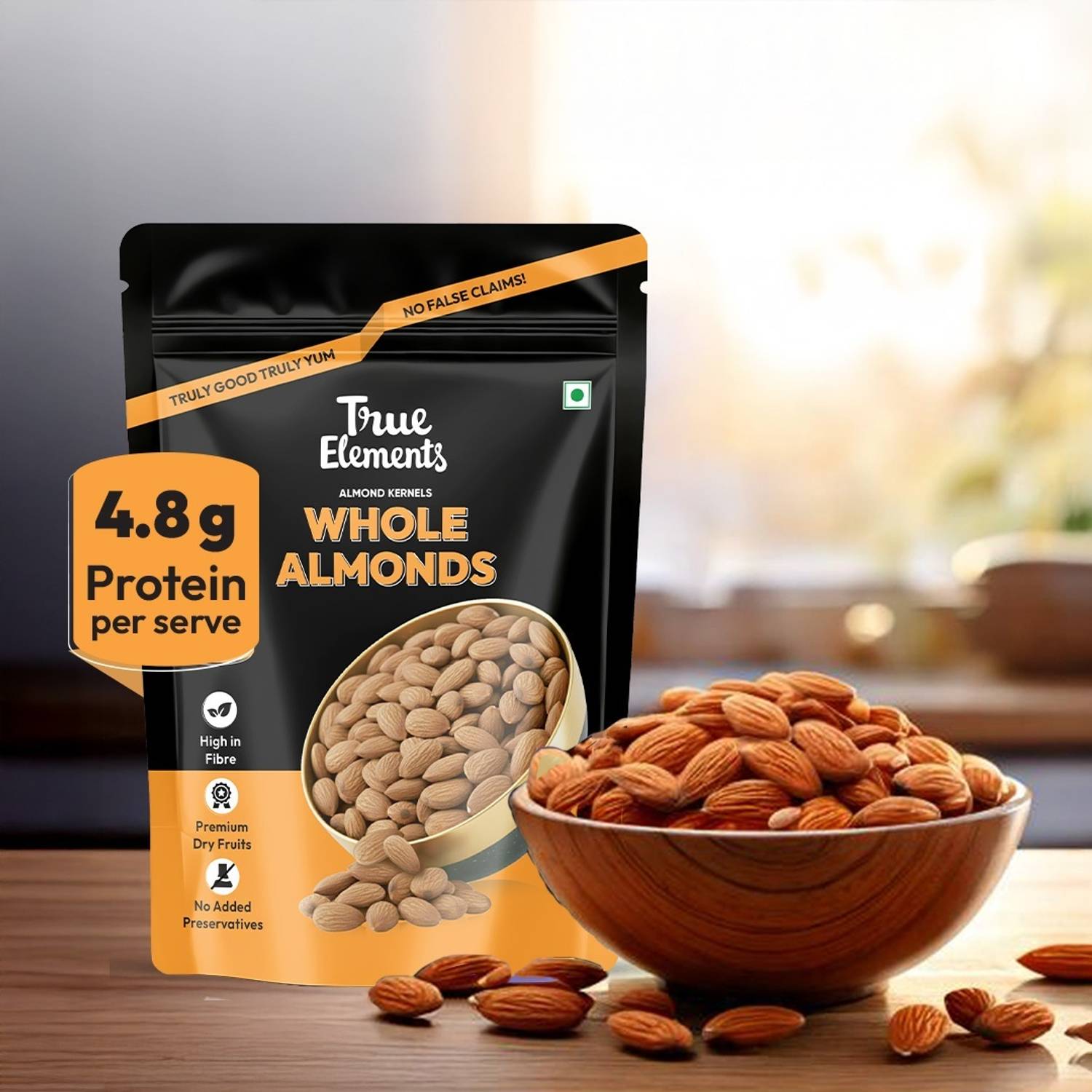 True Elements California Almonds 500g - Image 1