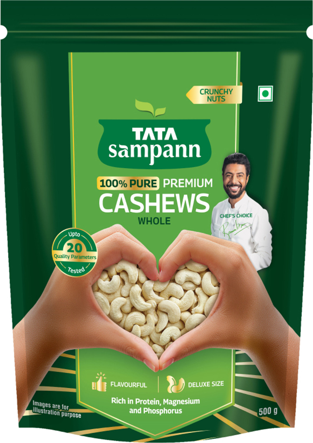 Image of Tata Sampann Premium Quality Kaju 500g | 100% Pure Cashews