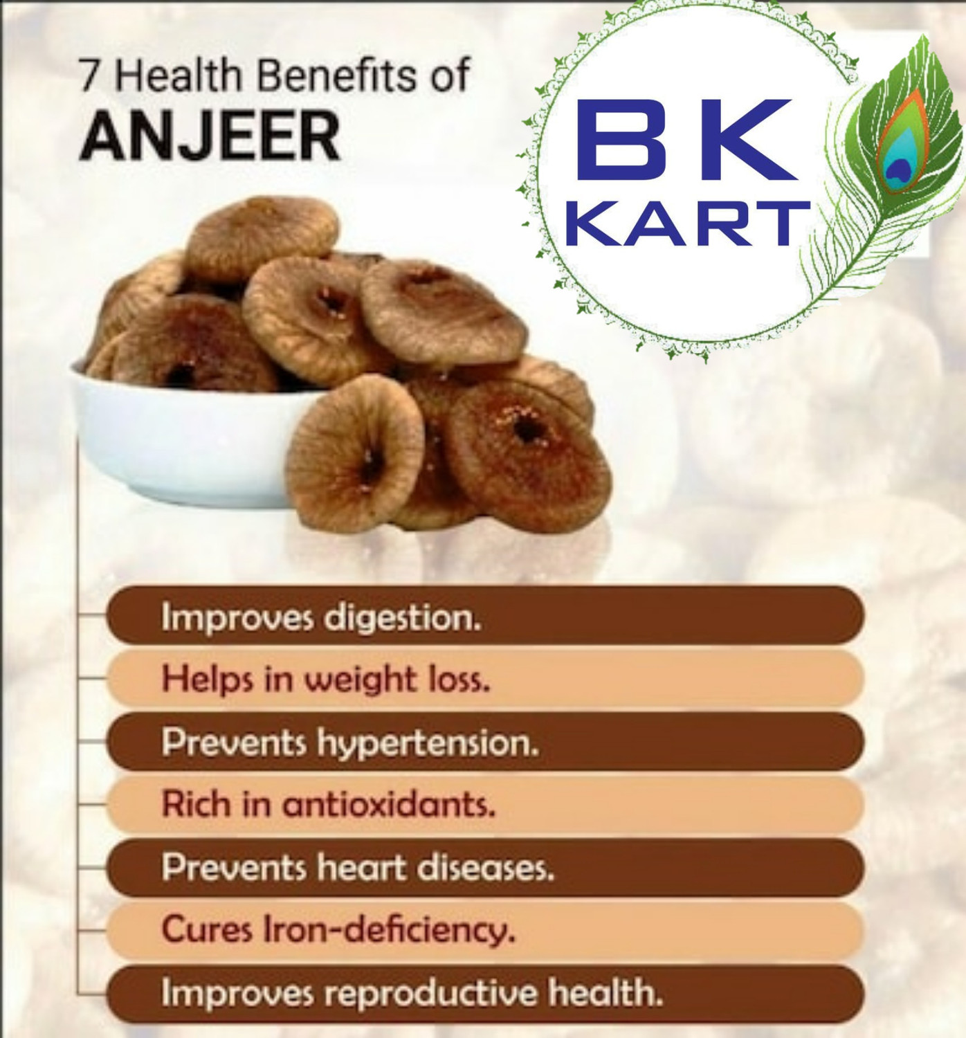Image of BK KART Afgani Anjeer | Figs - 500gm Figs