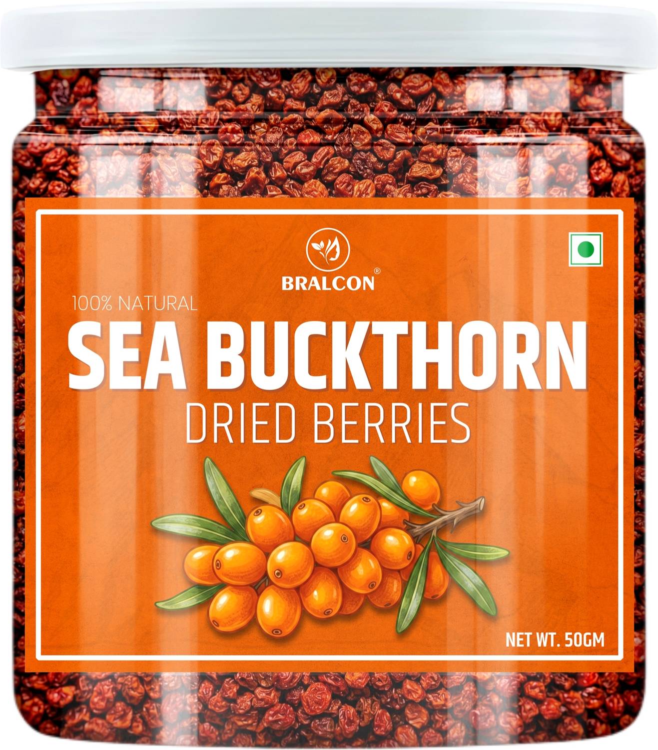 BRALCON Sea Buckthorn Dried Berries, 100g - Image 1