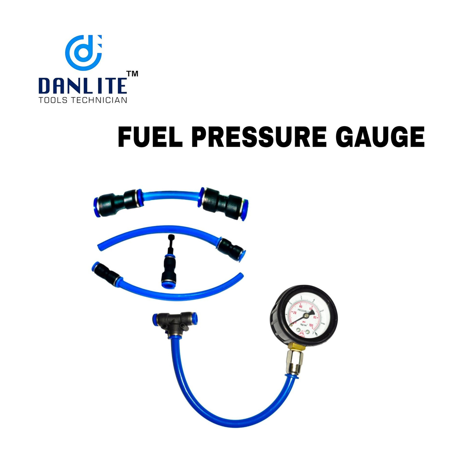 Image of DLKW Fuel Pressure Gauge Testing Device for Car & Bike Engine Diagnostics OBD Reader