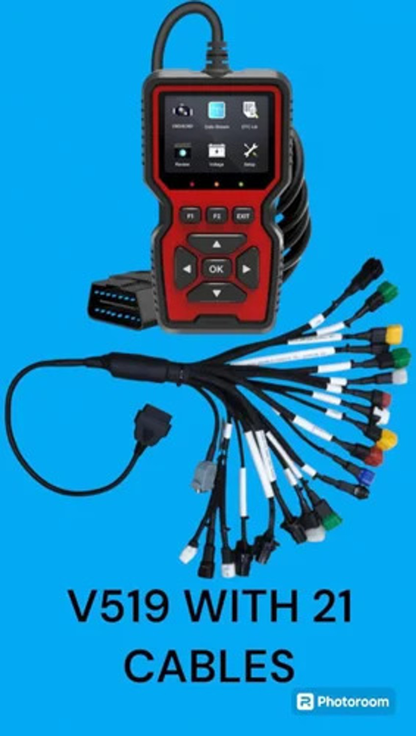 Image of Xsentuals OBDKING V519 OBD Scanner & 21-Cord E20 Updated OBD2 Cable | BS6 BS7 Obd Tool OBD Interface