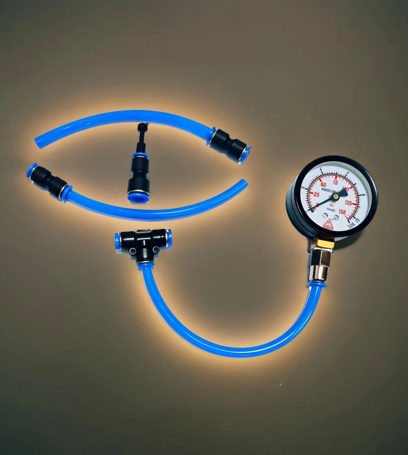 Image of DLKW Fuel Pressure Gauge Testing Device for Car & Bike Engine Diagnostics OBD Reader