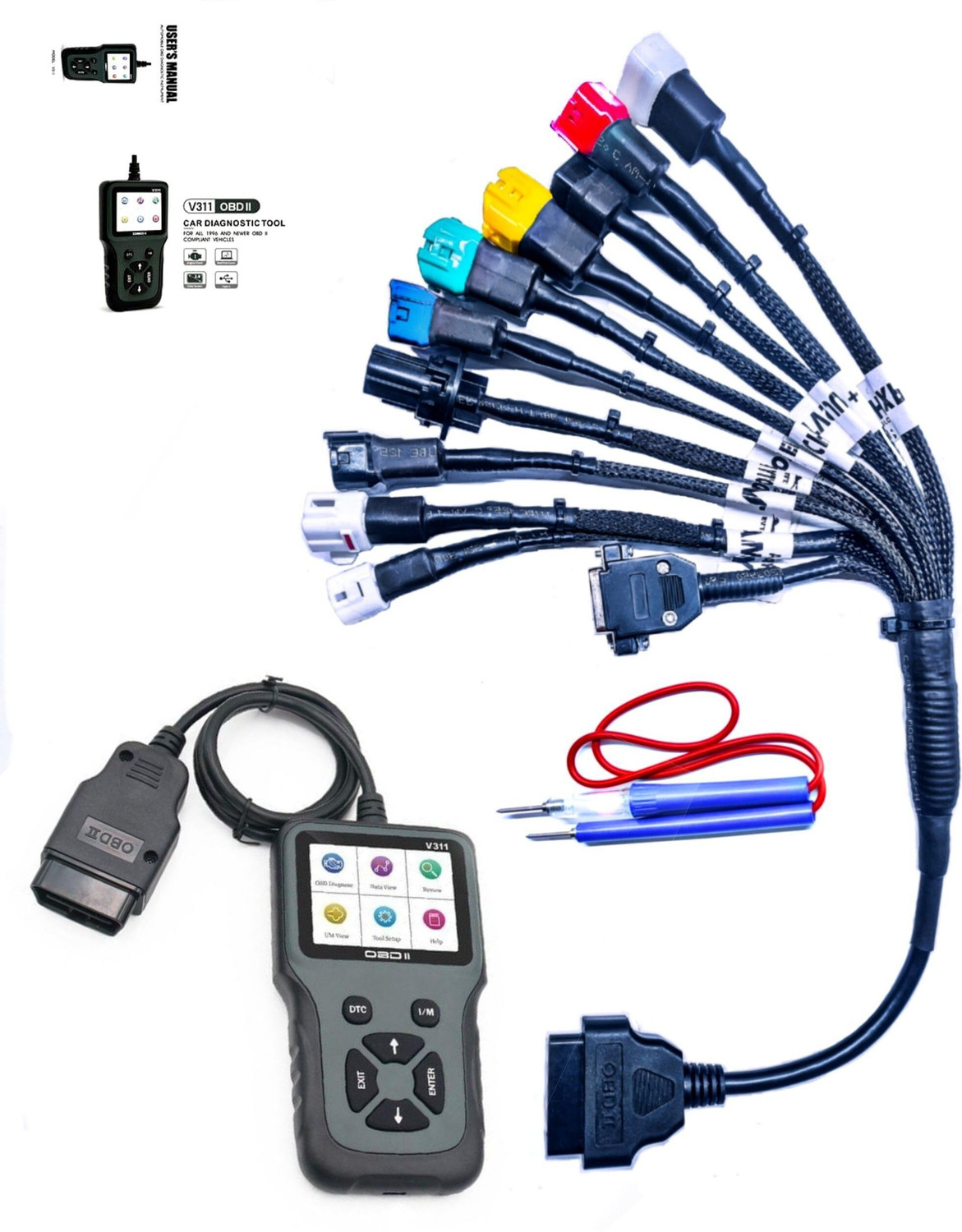 Image of DANLITE TOOLS AND TECHNICIAN V311 Scanner and All BS6 Bike Universal Cable Free Continuity Tester OBD Interface