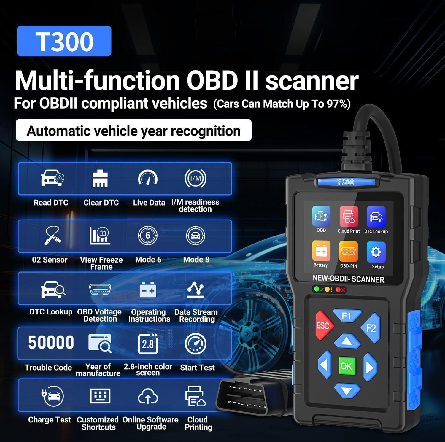 Image of Danlite T300 Bike OBD-II Scanner BS6 BS7 Updated Version OBD Reader