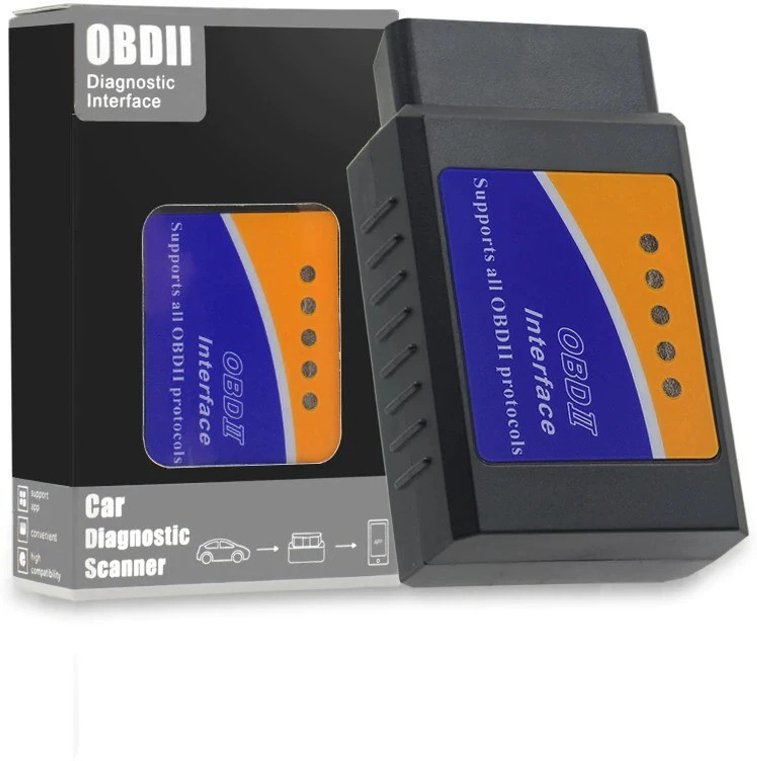Image of RG ELM327 V 1.5 Bluetooth OBD-II scanner with advance barcode for easy installation OBD Interface