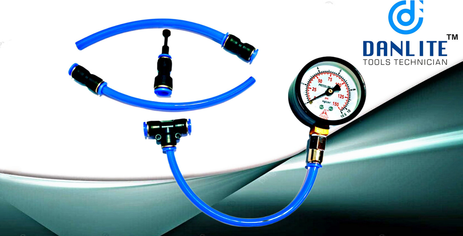 Image of DLKW Fuel Pressure Gauge Testing Device for Car & Bike Engine Diagnostics OBD Reader