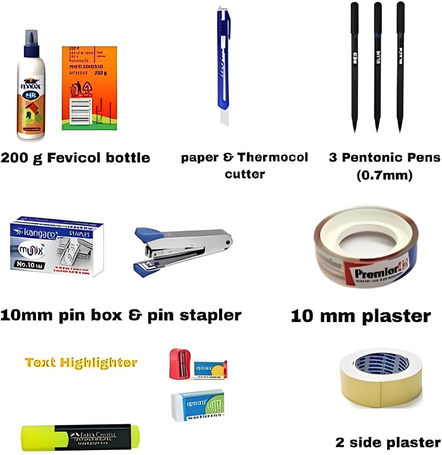 Image of JMBW INTERNATIONAL All in One 20 Items Stationery Combo for Office, Home and School use Office Set