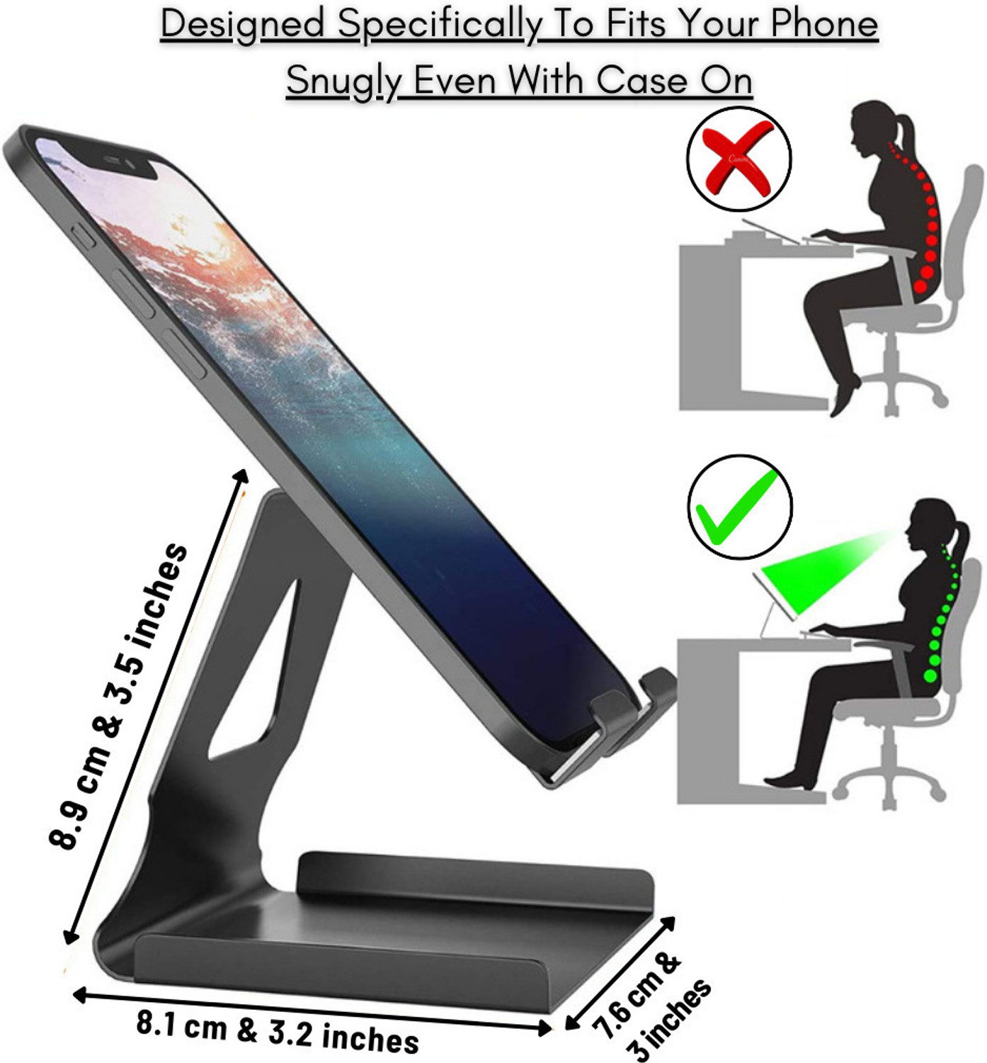 Image of MoviQ Mobile Phone Stand Holder, iPad Stand For Study, Online Clasess, Made in India Office Set
