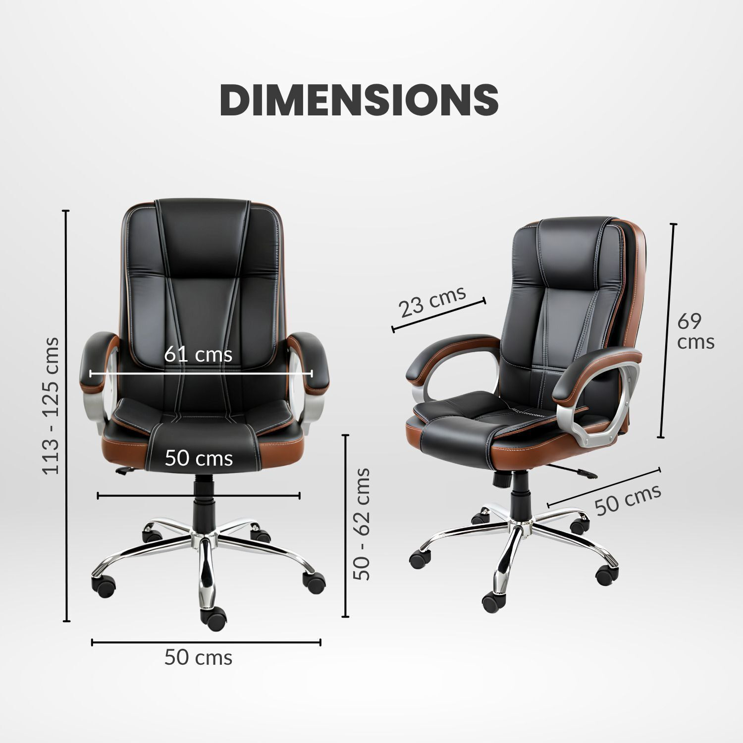 Image of ACTIVA Venture Ergonomic Office Chair| Swivel Chair with Adjustable Height Leatherette Office Adjustable Arm Chair