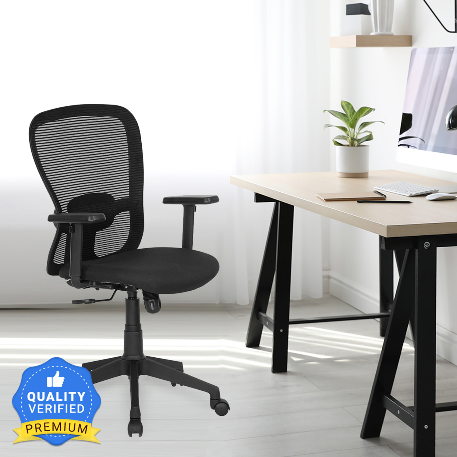 Image of Nilkamal Alba Fabric Office Arm Chair