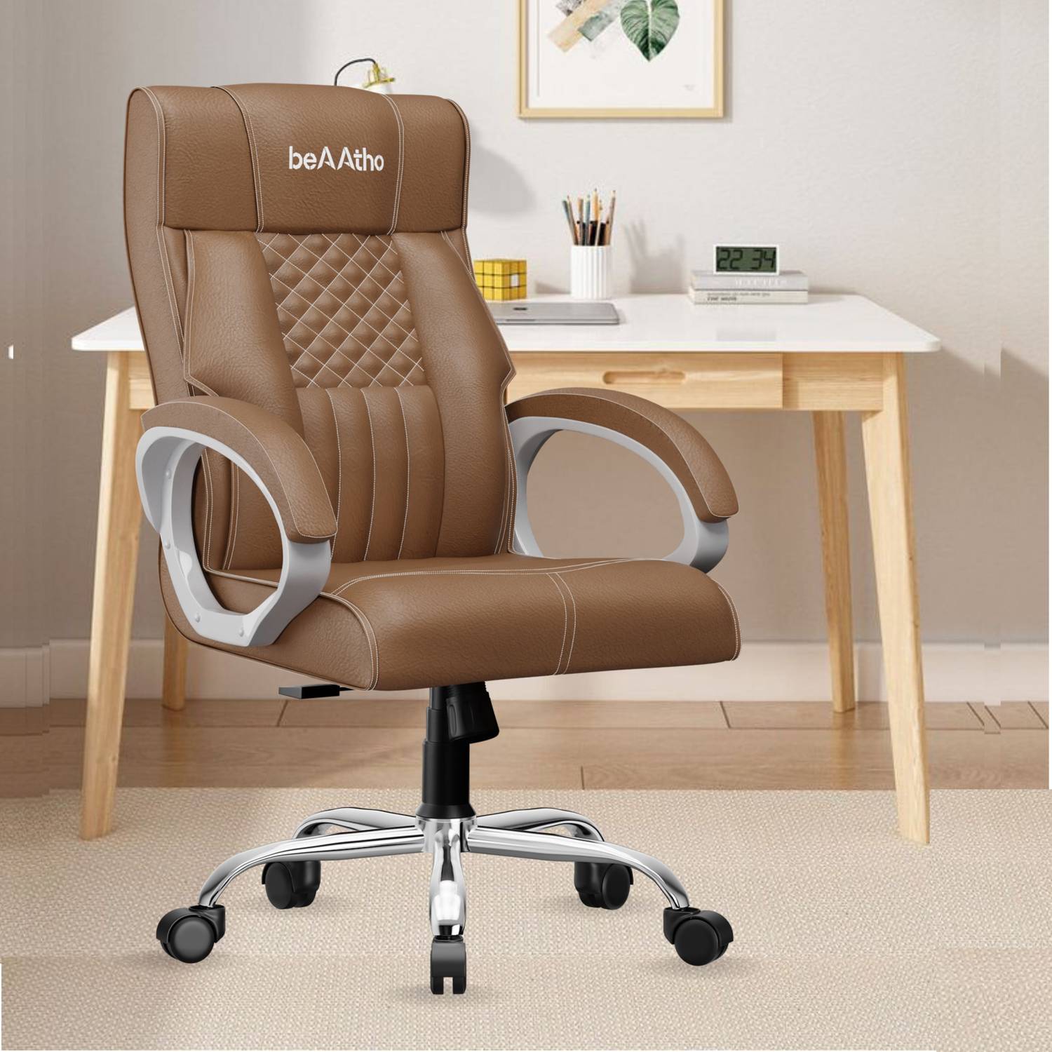 beaatho Oxford High Back Ergonomic Revolving Leatherette Office Executive Chair