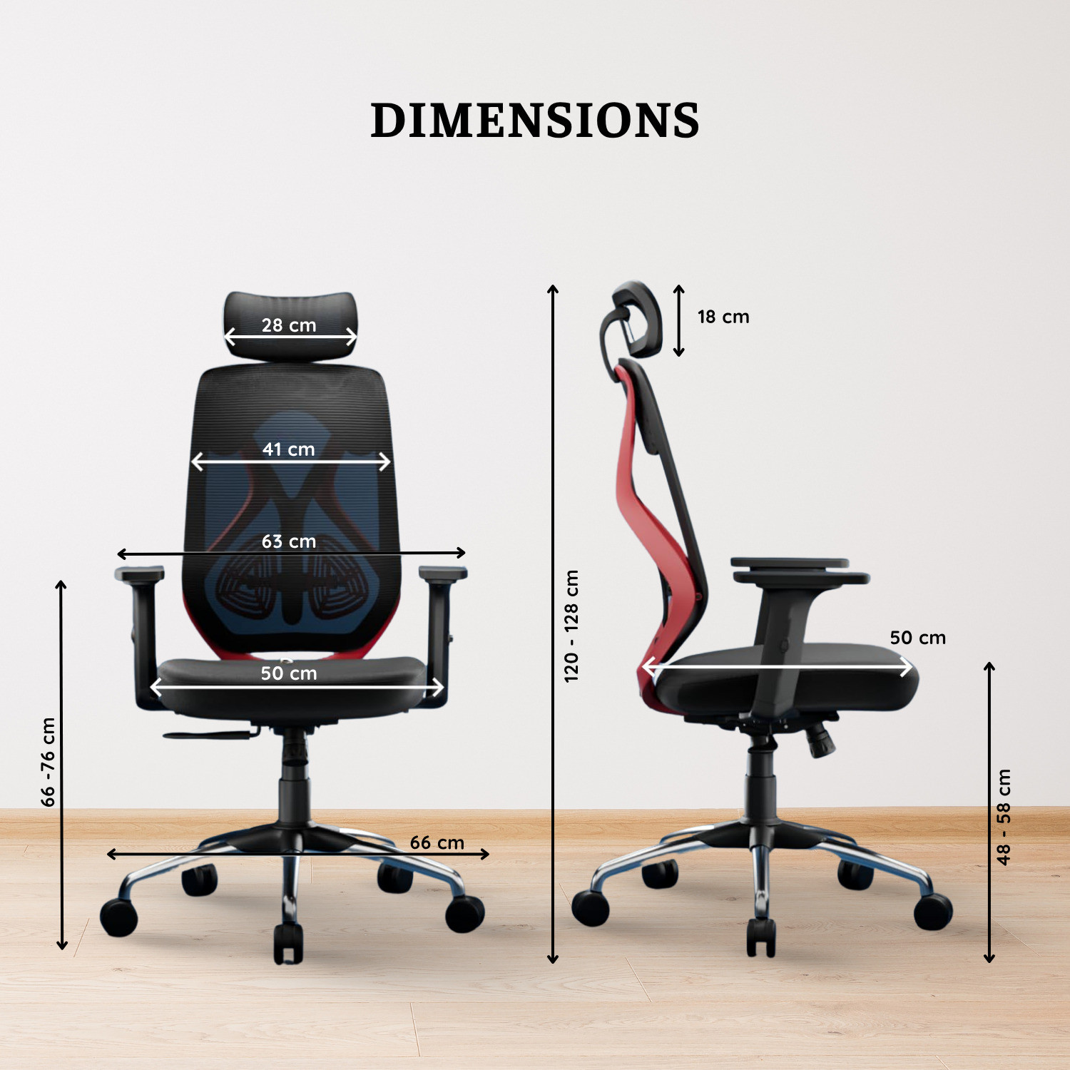 Image of ACTIVA Hector Ergonomic Mid Back Office Chair| Synchro Mechanism Tilt / 2D Armrest Nylon Office Adjustable Arm Chair