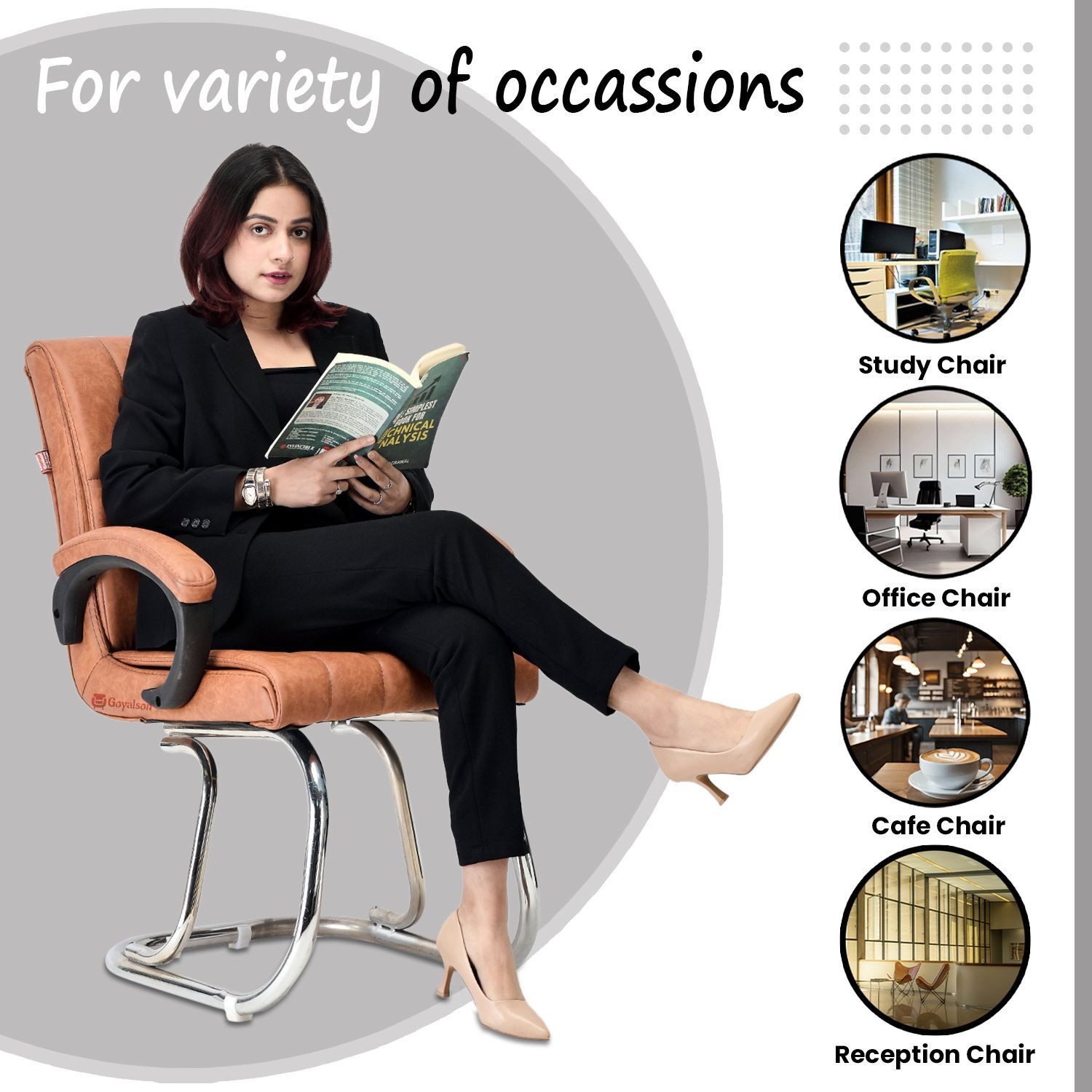 Image of SOMRAJ Executive Director Principal Manager Office Visitor Study Home computer Chair Leatherette Office Arm Chair
