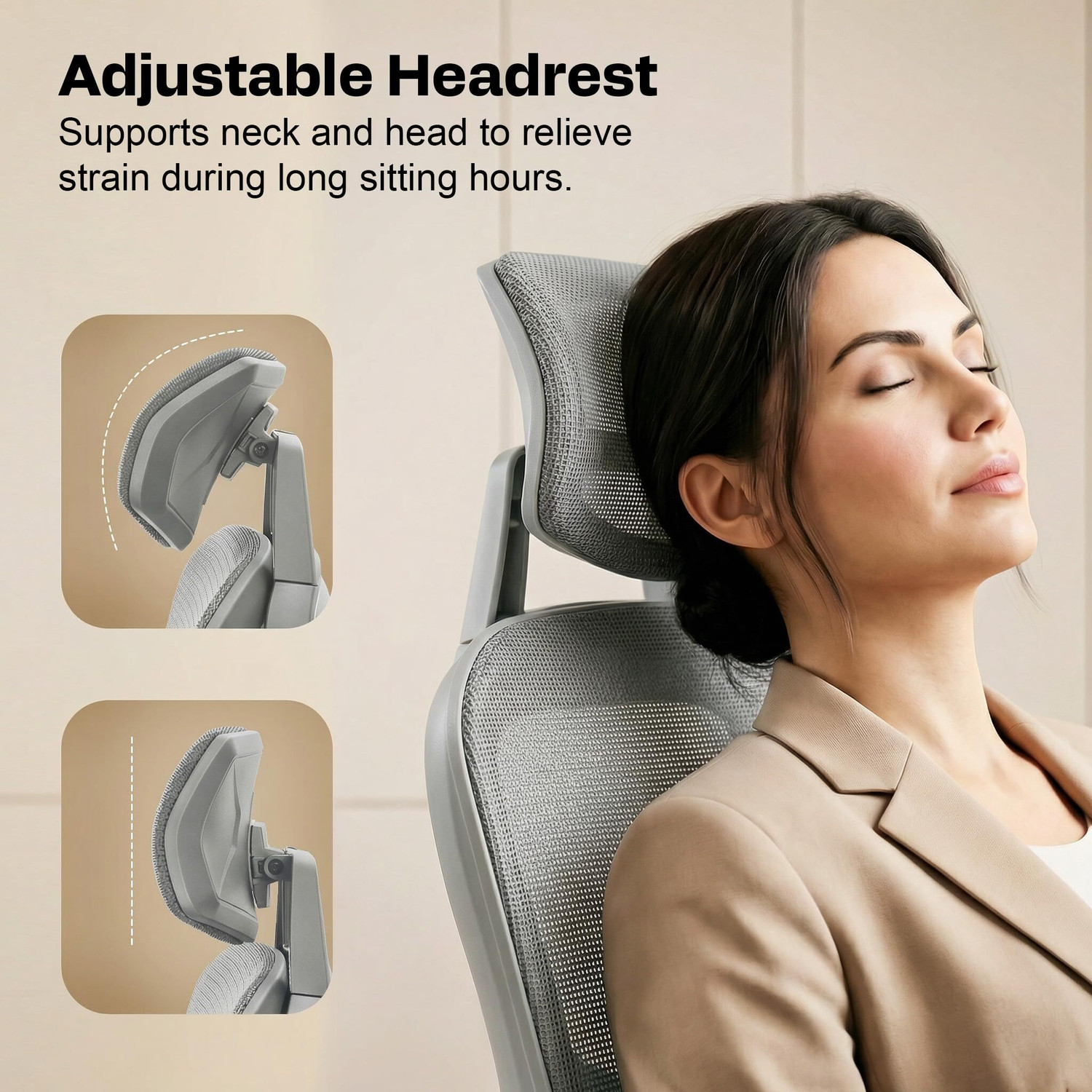 Image of Drogo Ergonomic Office Chair for Work from Home with 7D Armrest &Curved lumbar support Leather Office Executive Chair