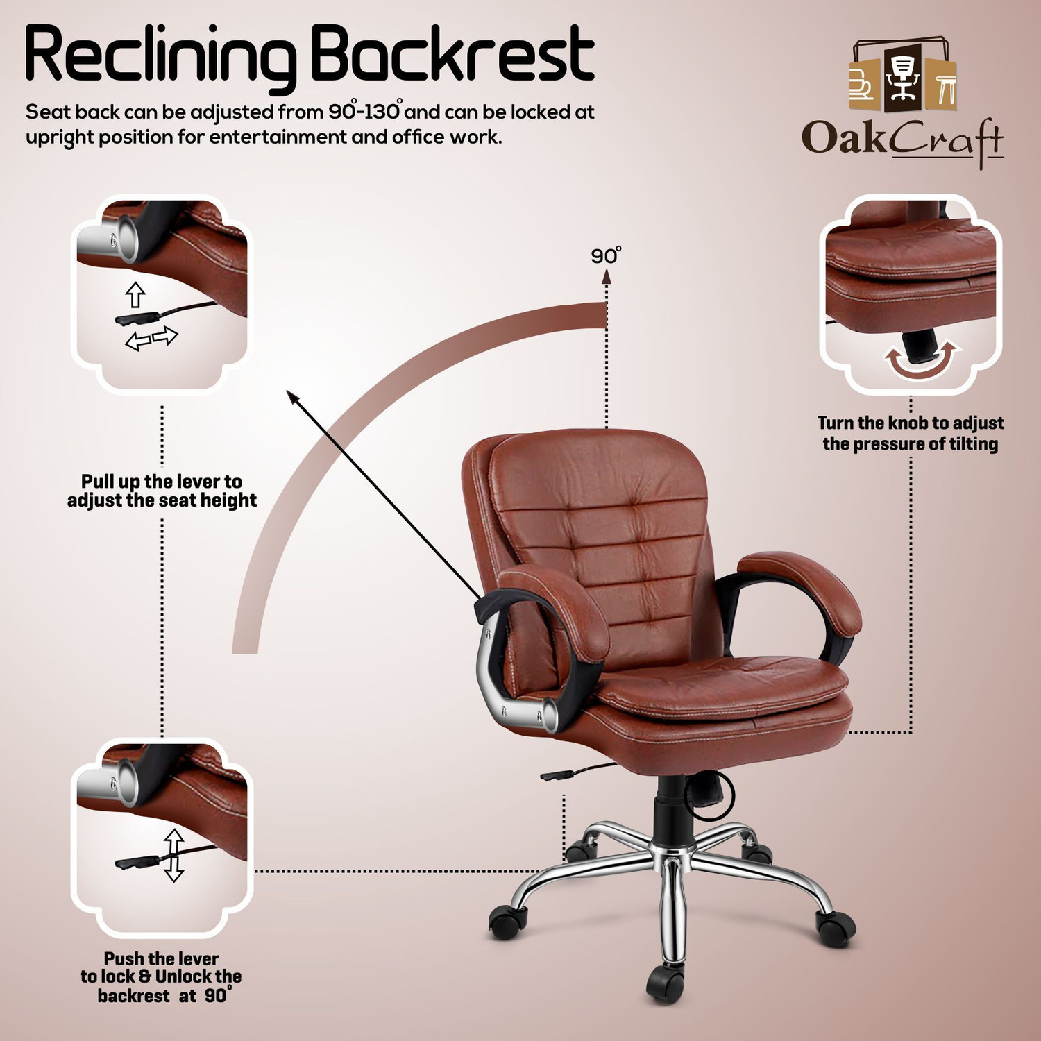 Image of Oakcraft Leatherette Office Executive Chair