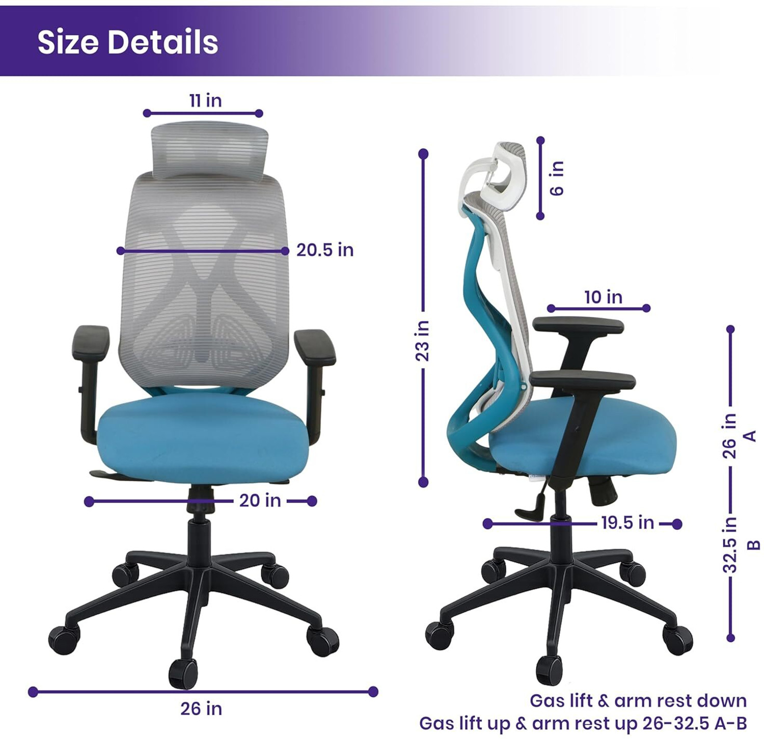 Image of Wakefit Single Lock || Nylon Base || Mesh Office Executive Chair