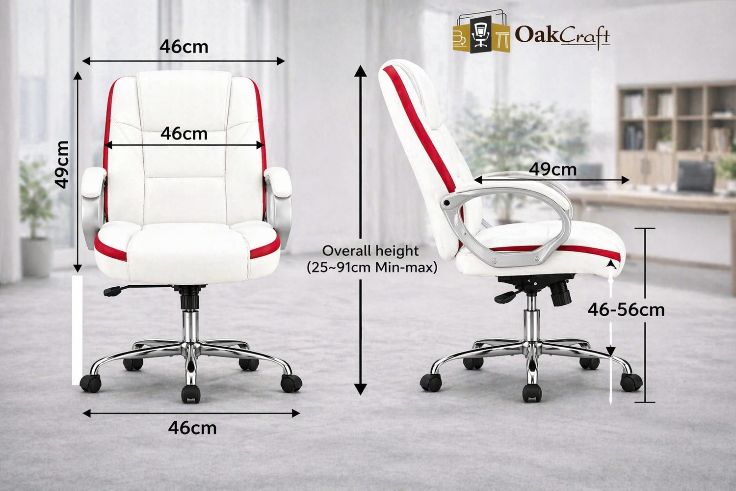Image of Oakcraft Medium Back Leatherette Office Executive Chair