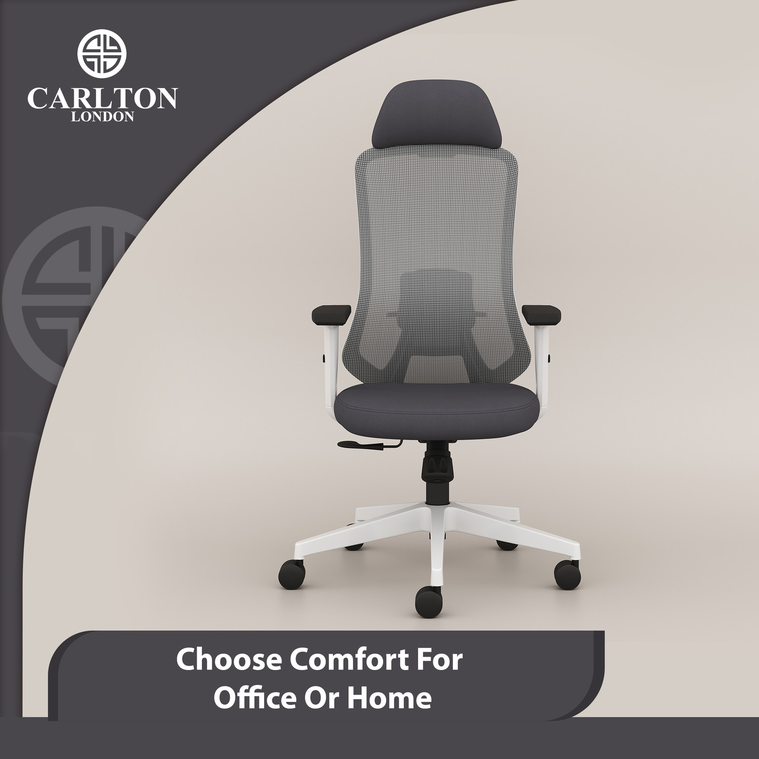 Image of CARLTON LONDON ErgoSmart Fabric, Mesh Office Adjustable Arm Chair