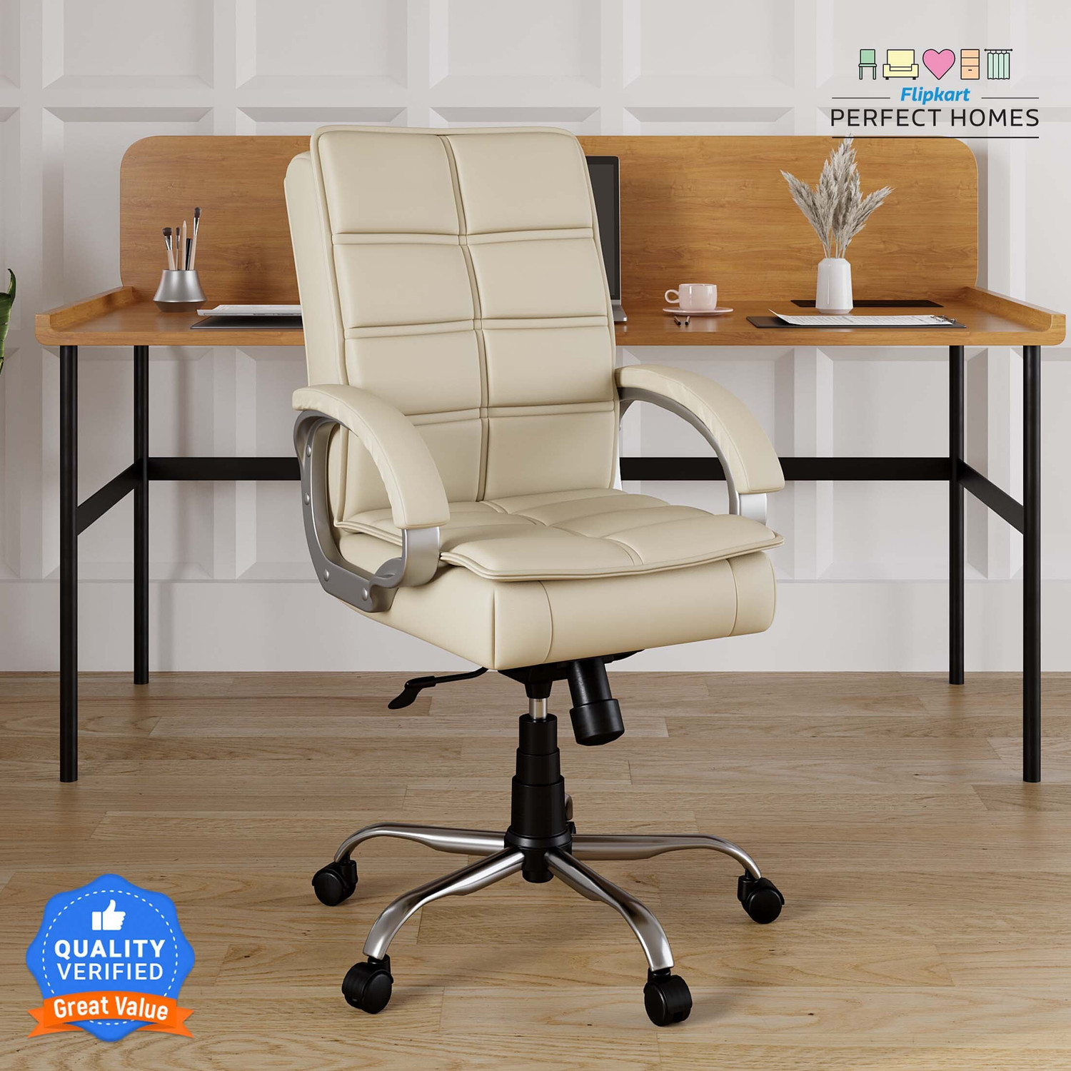 Image of Flipkart Perfect Homes LEO Leatherette Office Executive Chair