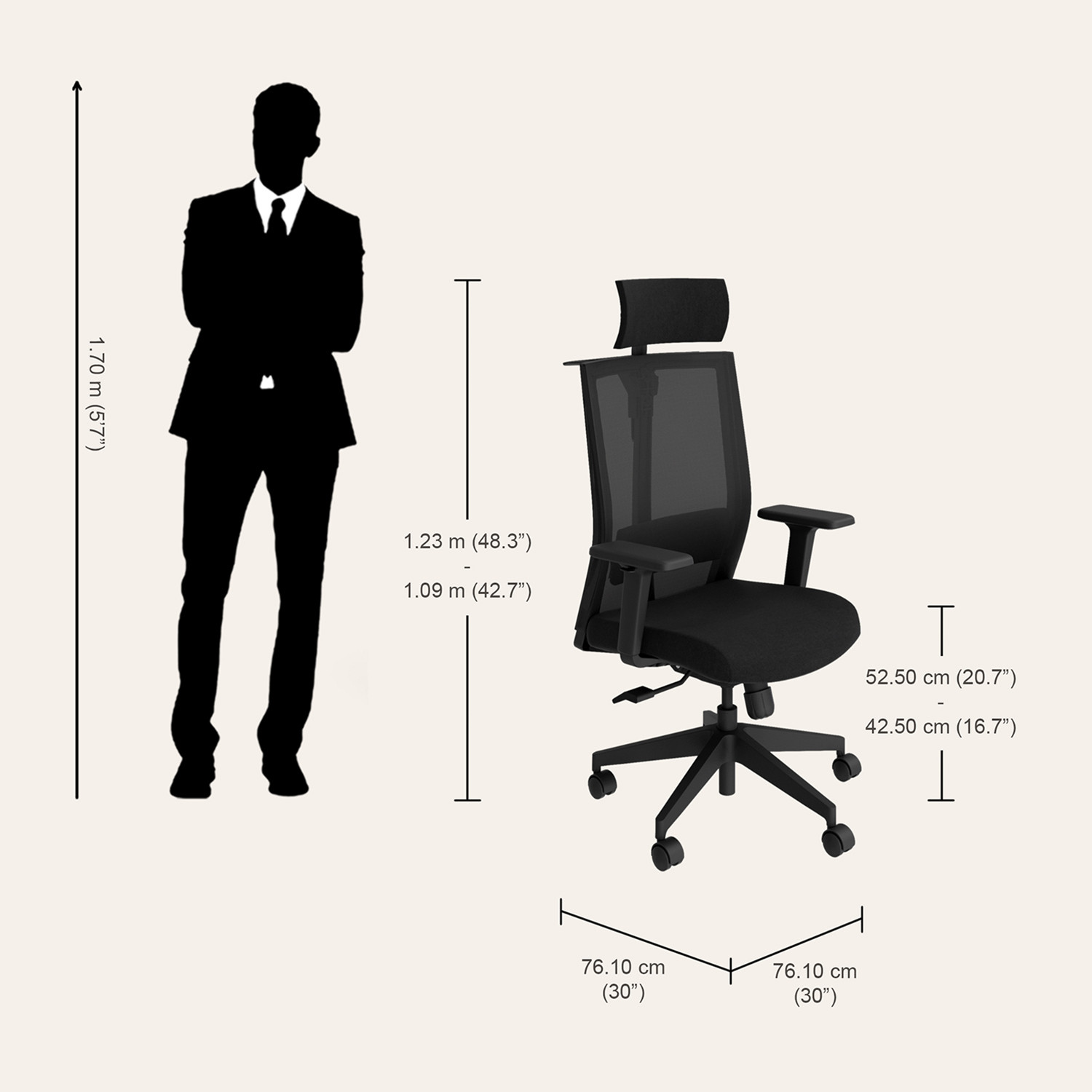 Image of Interio by Godrej Velora Fabric Office Arm Chair (Black, DIY(Do-It-Yourself))