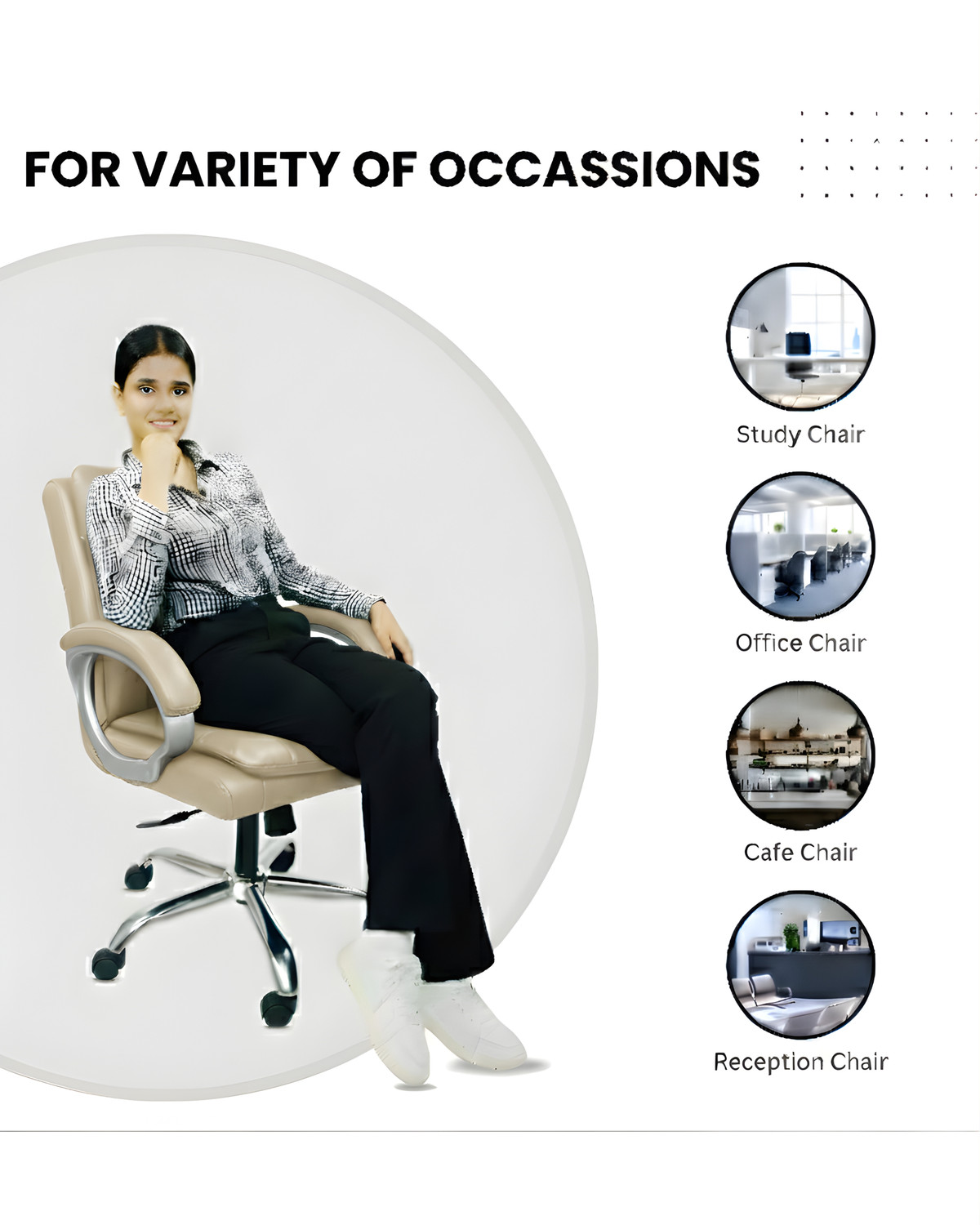 Image of RW REST WELL Star Executive Revolving Office Chair|Computer Desk Chair with Cushioned Seat| Leatherette Office Executive Chair
