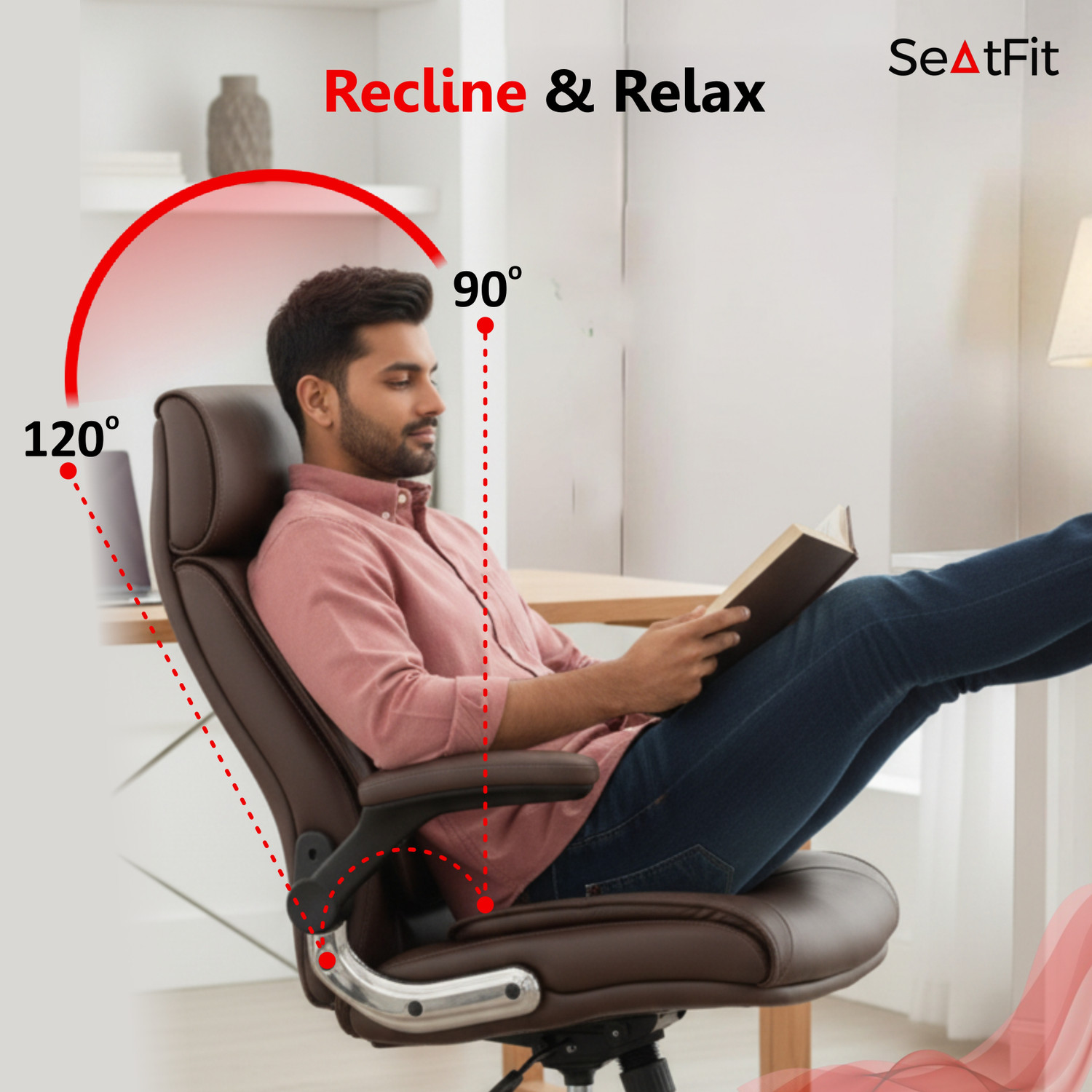 Image of SEATFIT Leatherette Office Adjustable Arm Chair