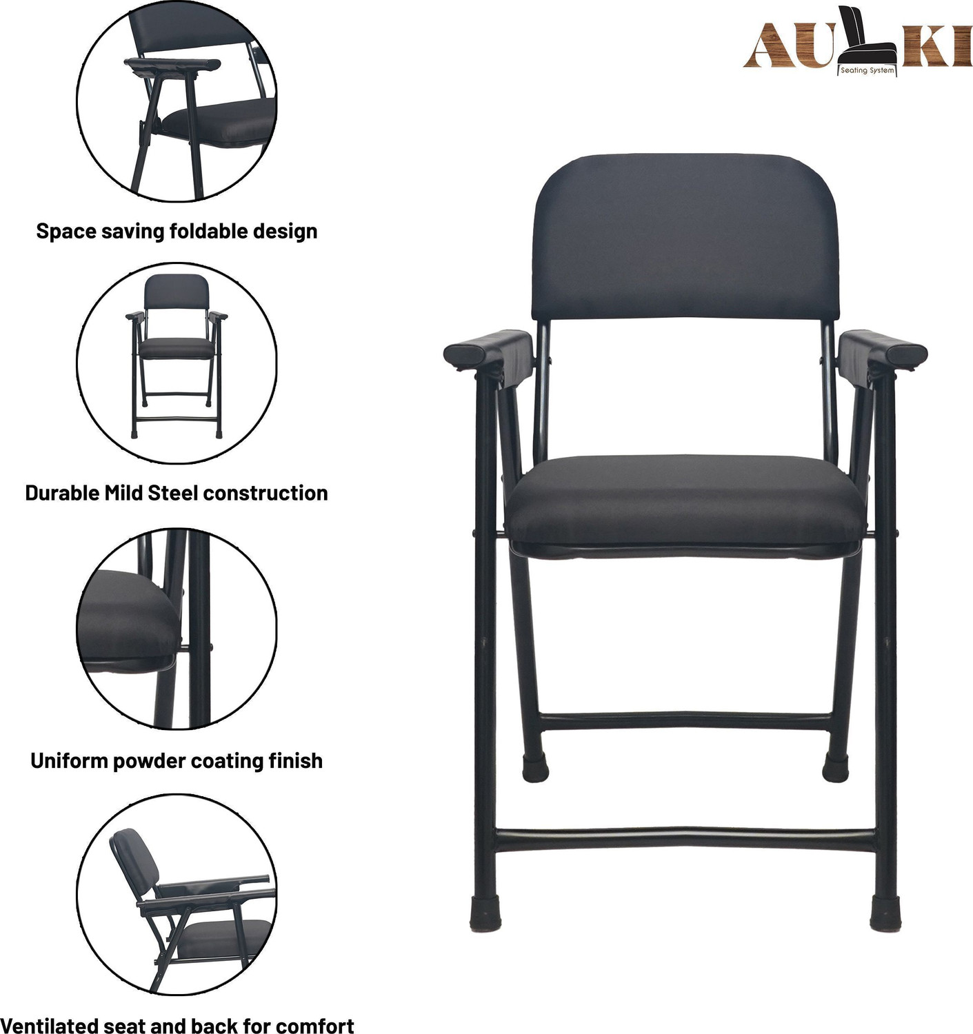 Image of AULKI CTABWOT Polyester Study Folding Chair
