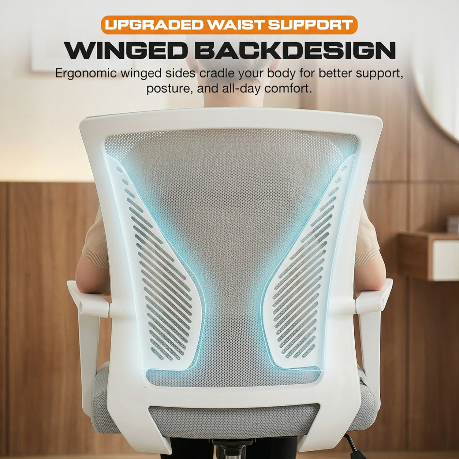 Image of Drogo Ergonomic Computer Office Chair for Work from Home, High Back Rocking Breathable Mesh Office Executive Chair