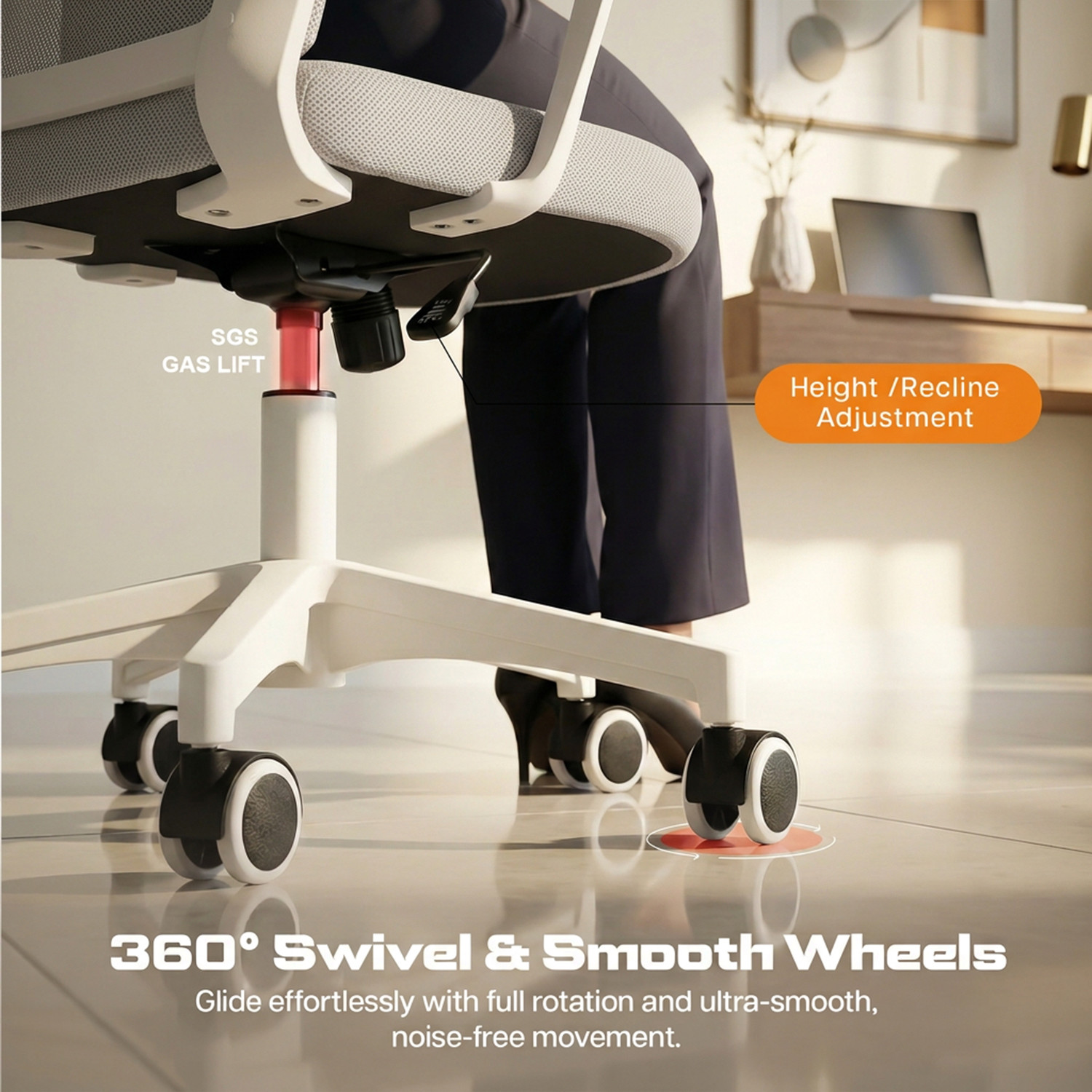 Image of Drogo Ergonomic Computer Office Chair for Work from Home, High Back Rocking Breathable Mesh Office Executive Chair