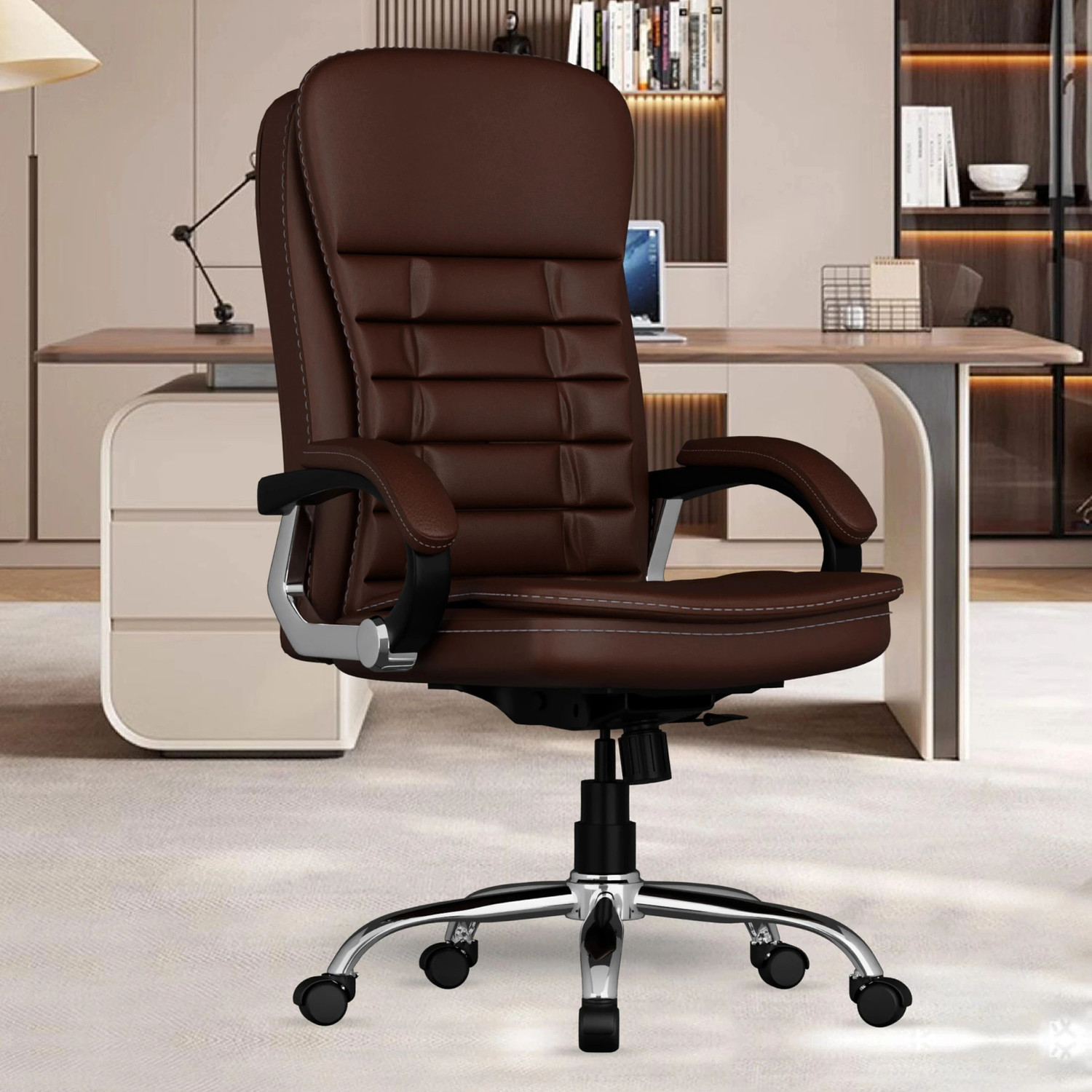 Image of FUGO Chair FG112 Office Chair, Study Chair, Computer Chair, 3 Years Warranty Leatherette Office Executive Chair