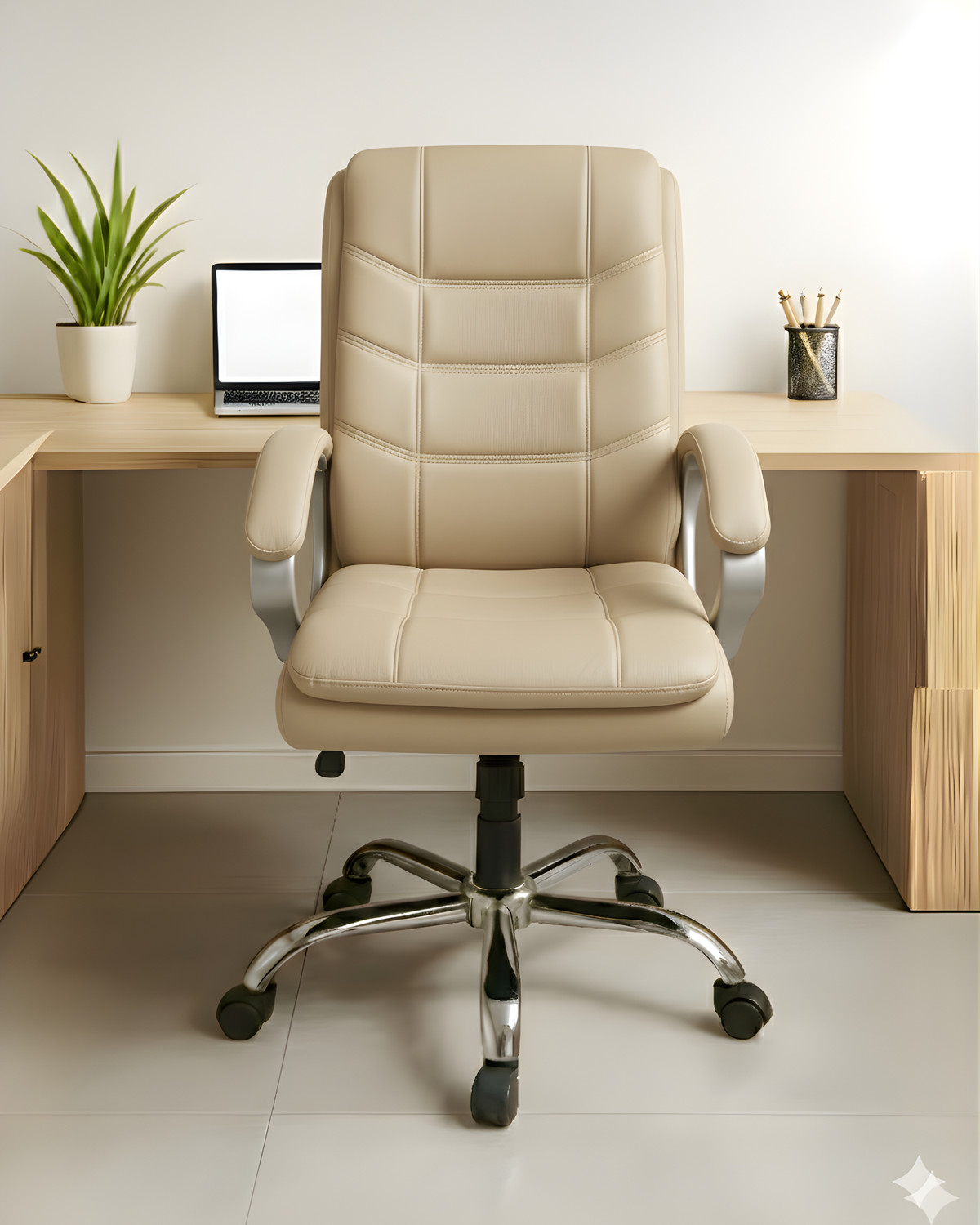 Image of RW REST WELL Star Executive Revolving Office Chair|Computer Desk Chair with Cushioned Seat| Leatherette Office Executive Chair