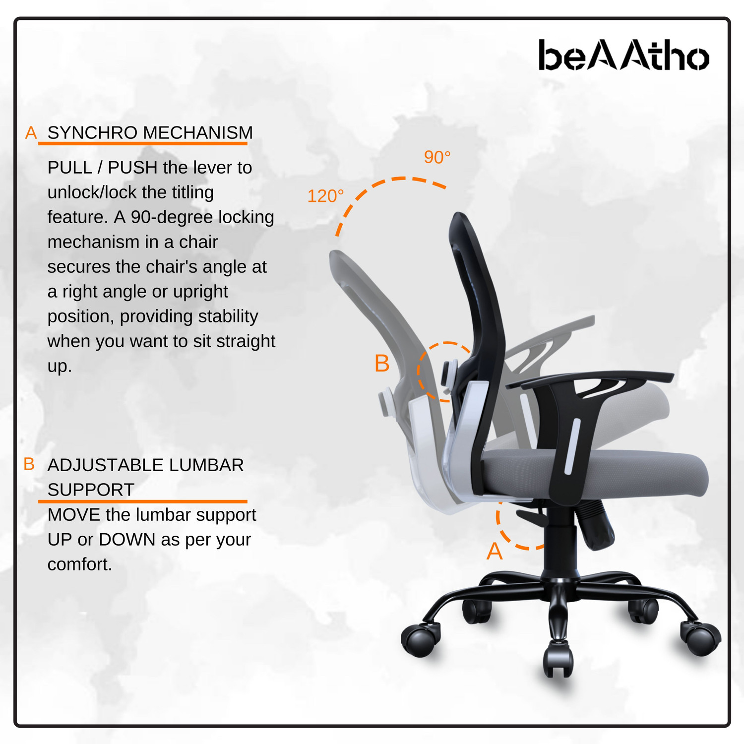Image of beaatho Leo Midback office chair Nylon Office Executive Chair