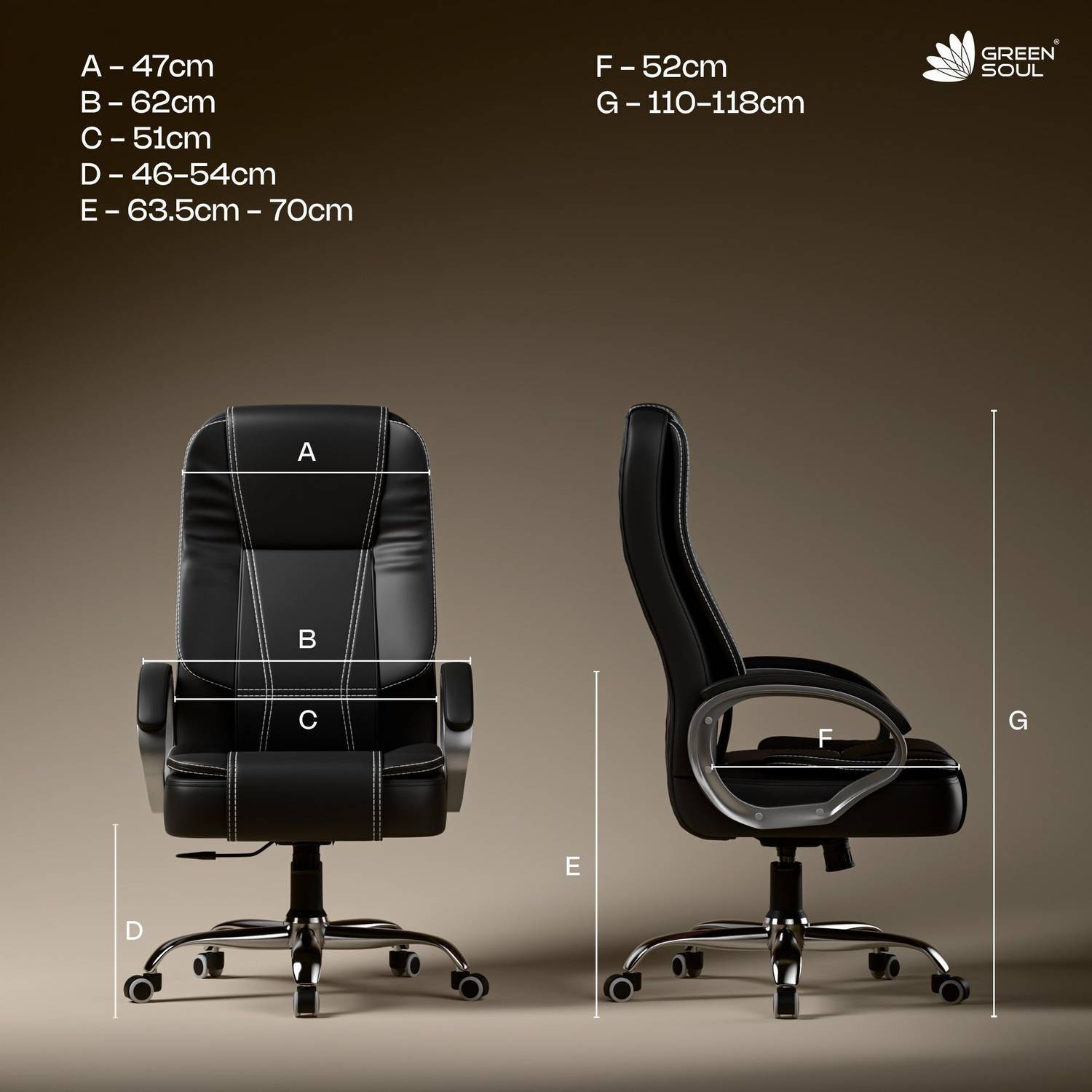 GREEN SOUL Vienna High Back Ergonomic Chair|Home & Office use