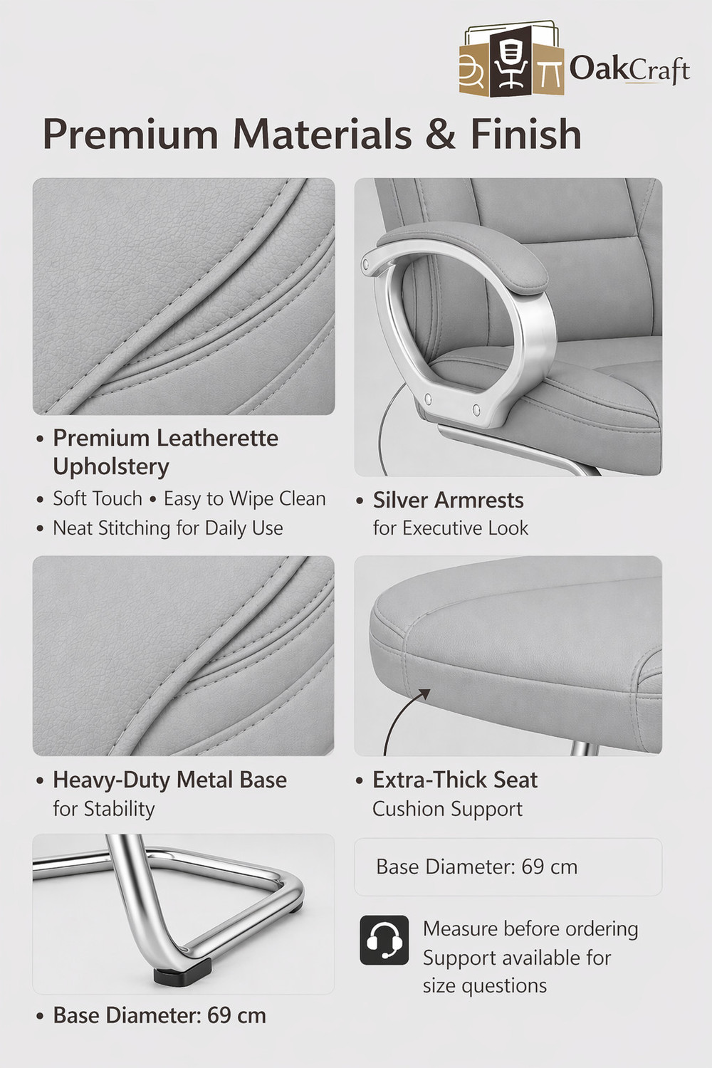 Image of Oakcraft Leatherette Office Executive Chair