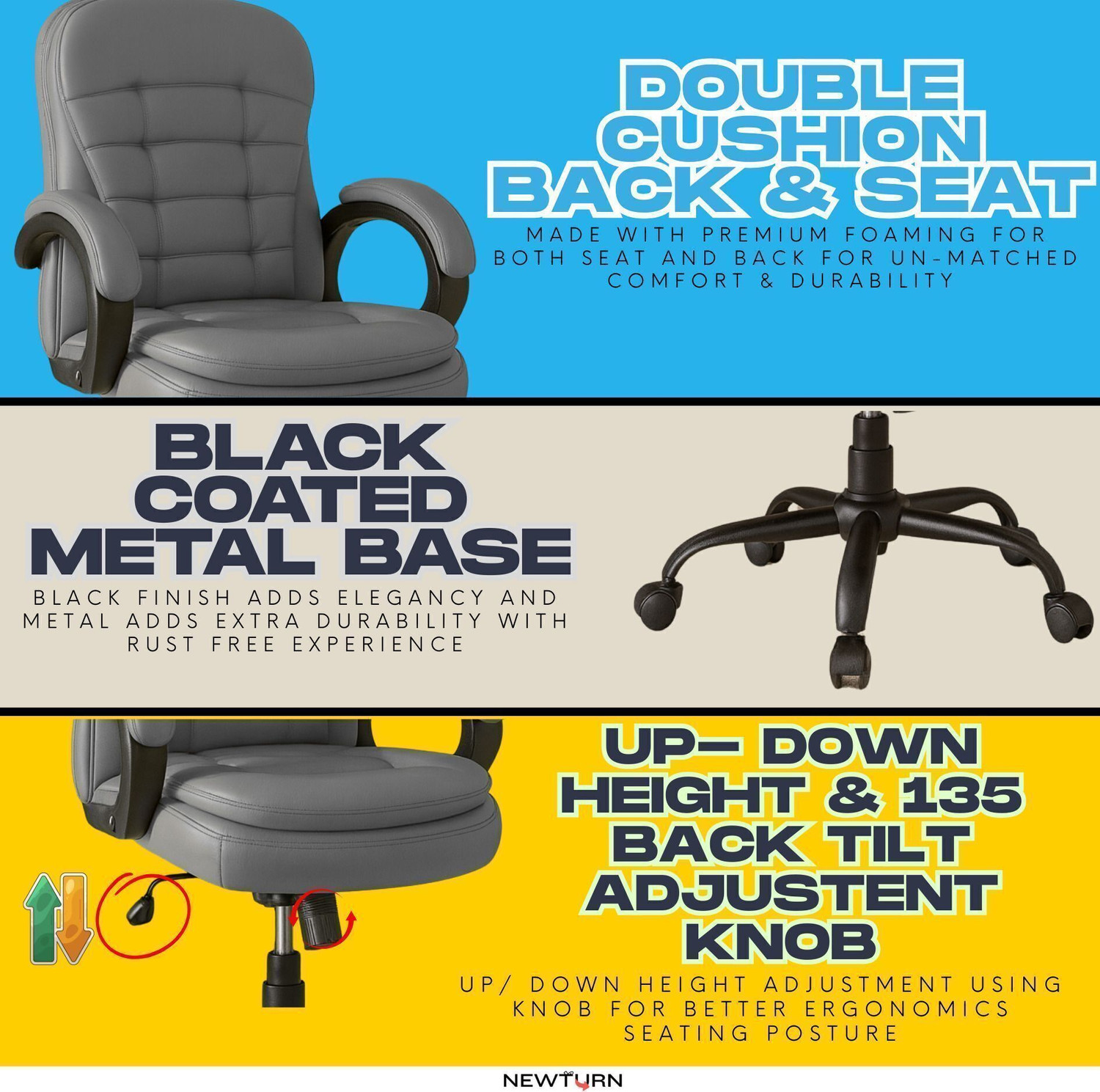 Image of zidle Gamma revolving chair Leatherette Office Adjustable Arm Chair