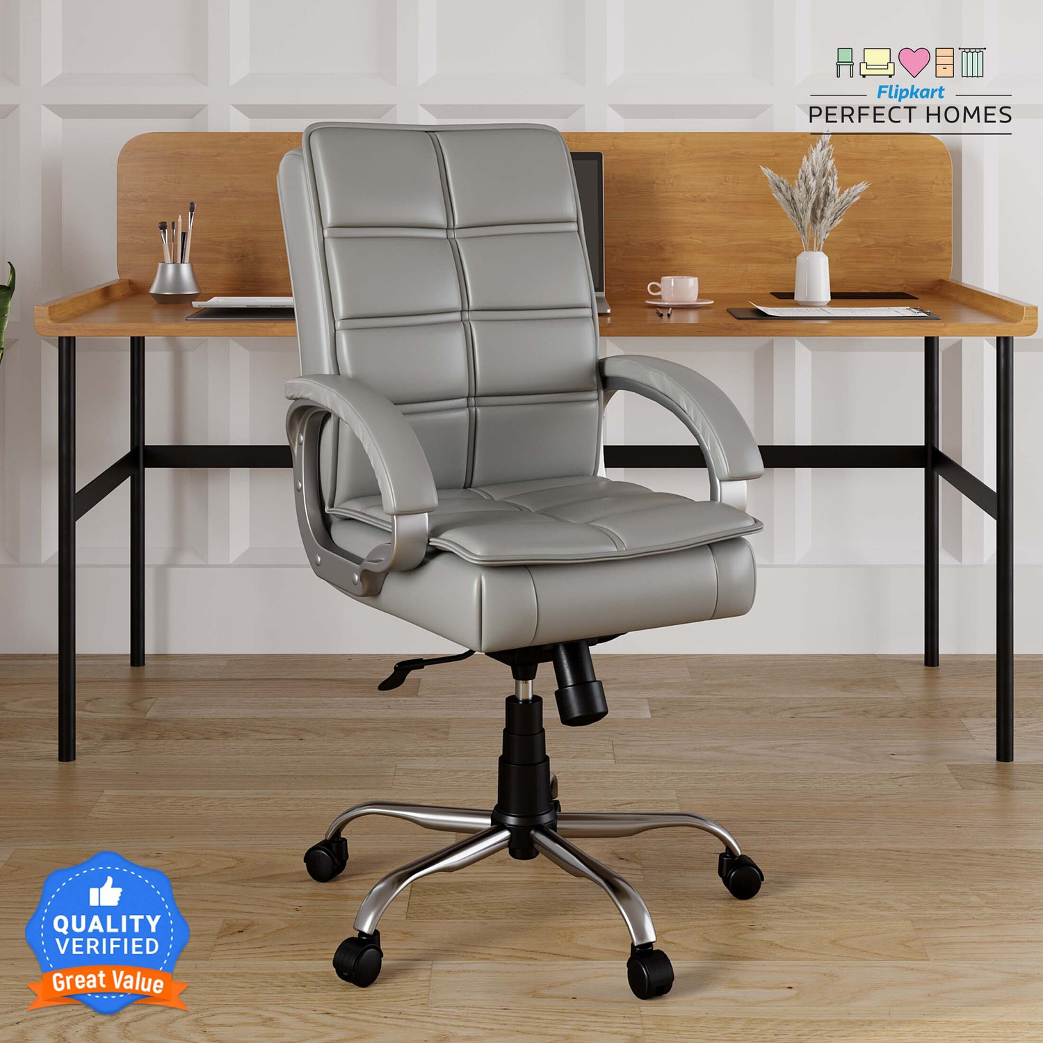 Image of Flipkart Perfect Homes LEO Leatherette Office Executive Chair