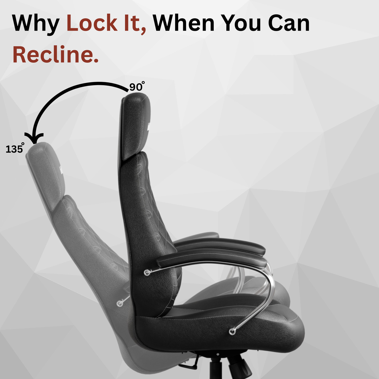 Image of beaatho Zen | High Back Revolving Chair with Integrated Lumbar Support Leatherette Office Executive Chair