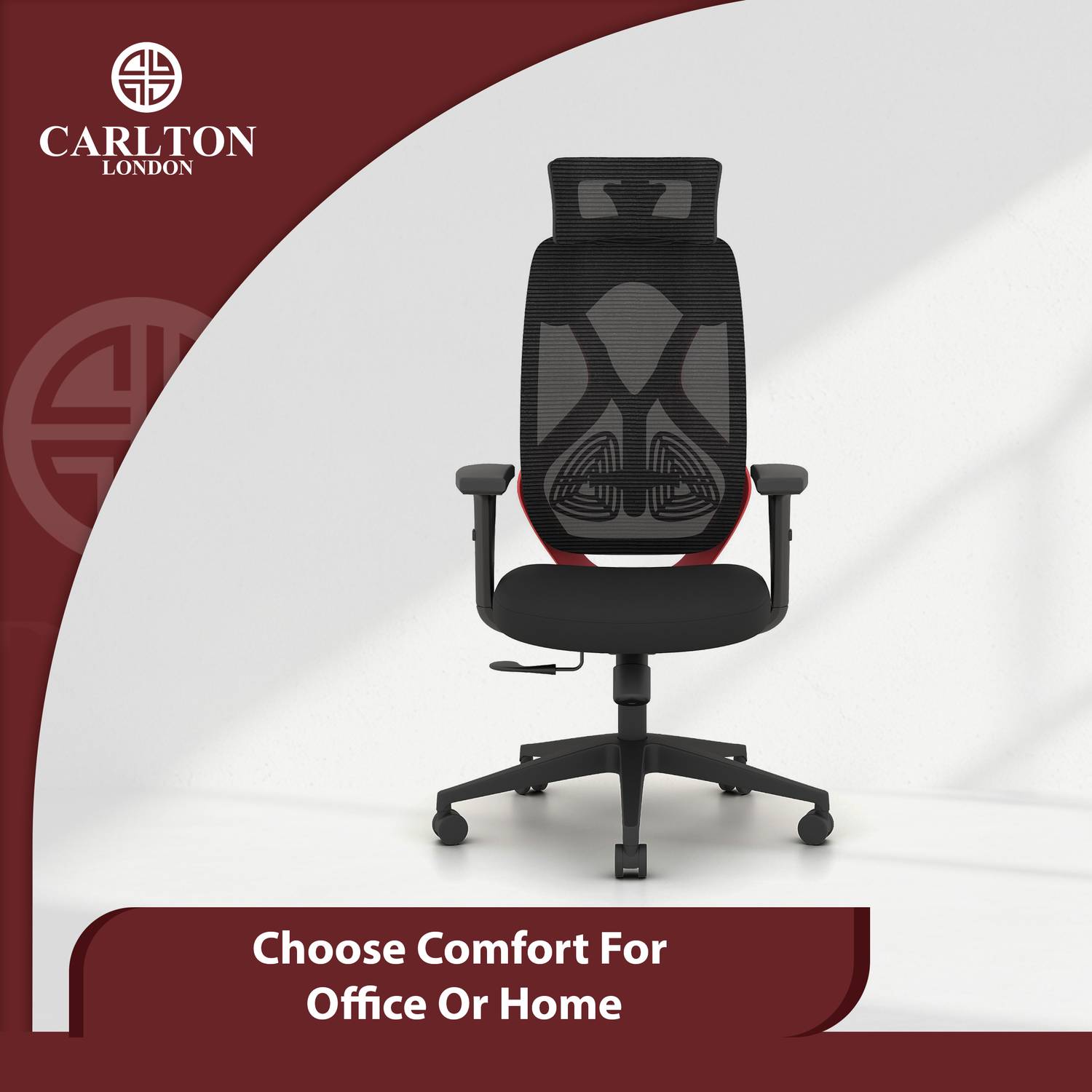 CARLTON Atlas Mesh Office Chair, Black - Image 2