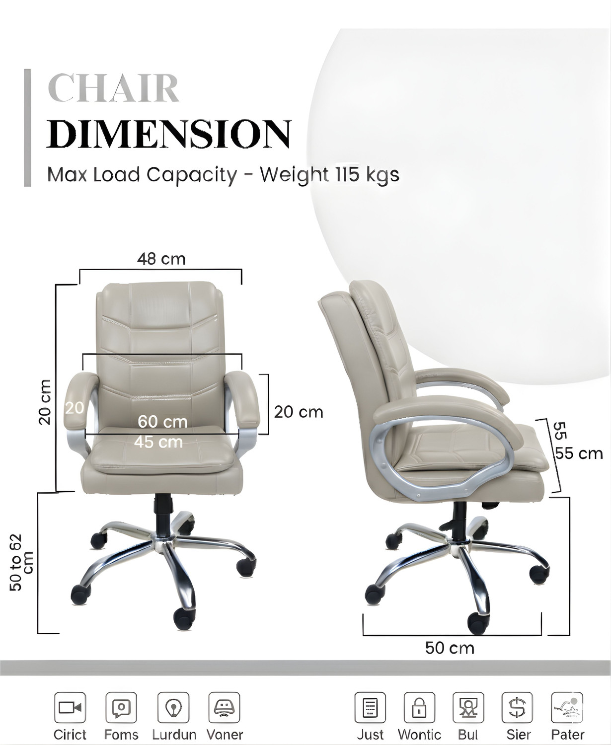 Image of ACTIVA Executive Revolving Office Chair|Computer Desk Chair with Cushioned Seat & Back| Leatherette Office Executive Chair
