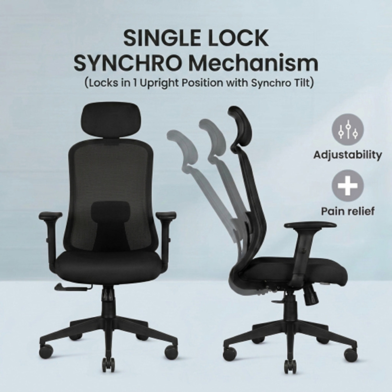 Image of ASTRIDE Mavic High Back Ergonomic Office Chair|2D Soft Armrest|BIS Certified Mesh Office Adjustable Arm Chair