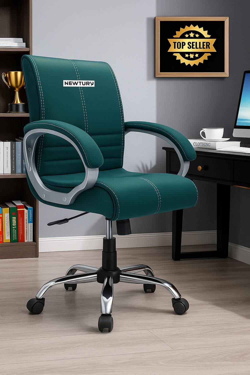 Newturn MAXSON Mid back Work from home/Office/study/desk(WFH) Leather Office Adjustable Arm Chair Price in India - Buy Newturn MAXSON Mid back Work from home/Office/study/desk(WFH) Leather Office Adjustable Arm Chair online at Flipkart.com