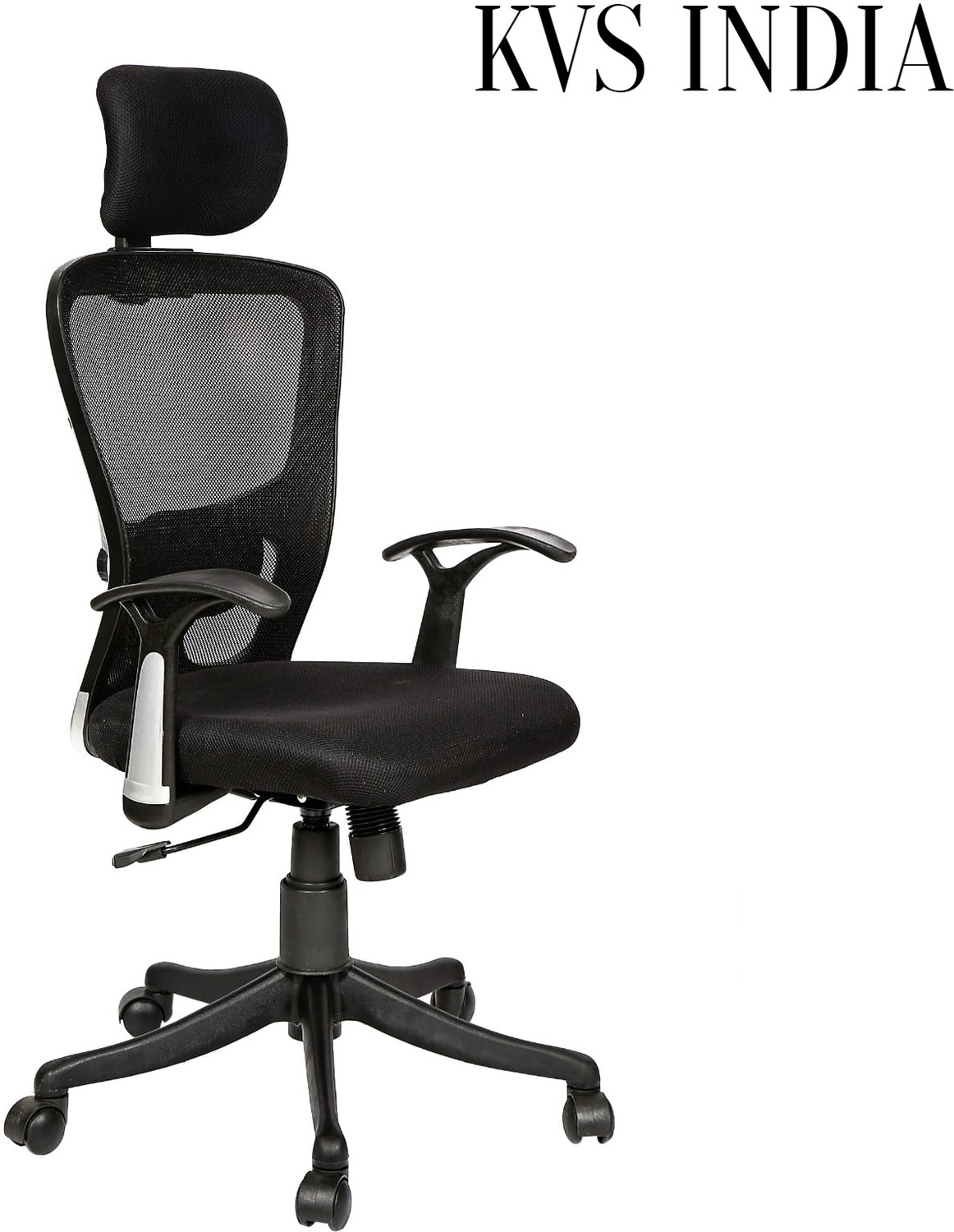 Image of KVS INDIA Jazz High Back Ergonomic |Home, Office| Headrest & Lumbar Support Mesh Office Adjustable Arm Chair